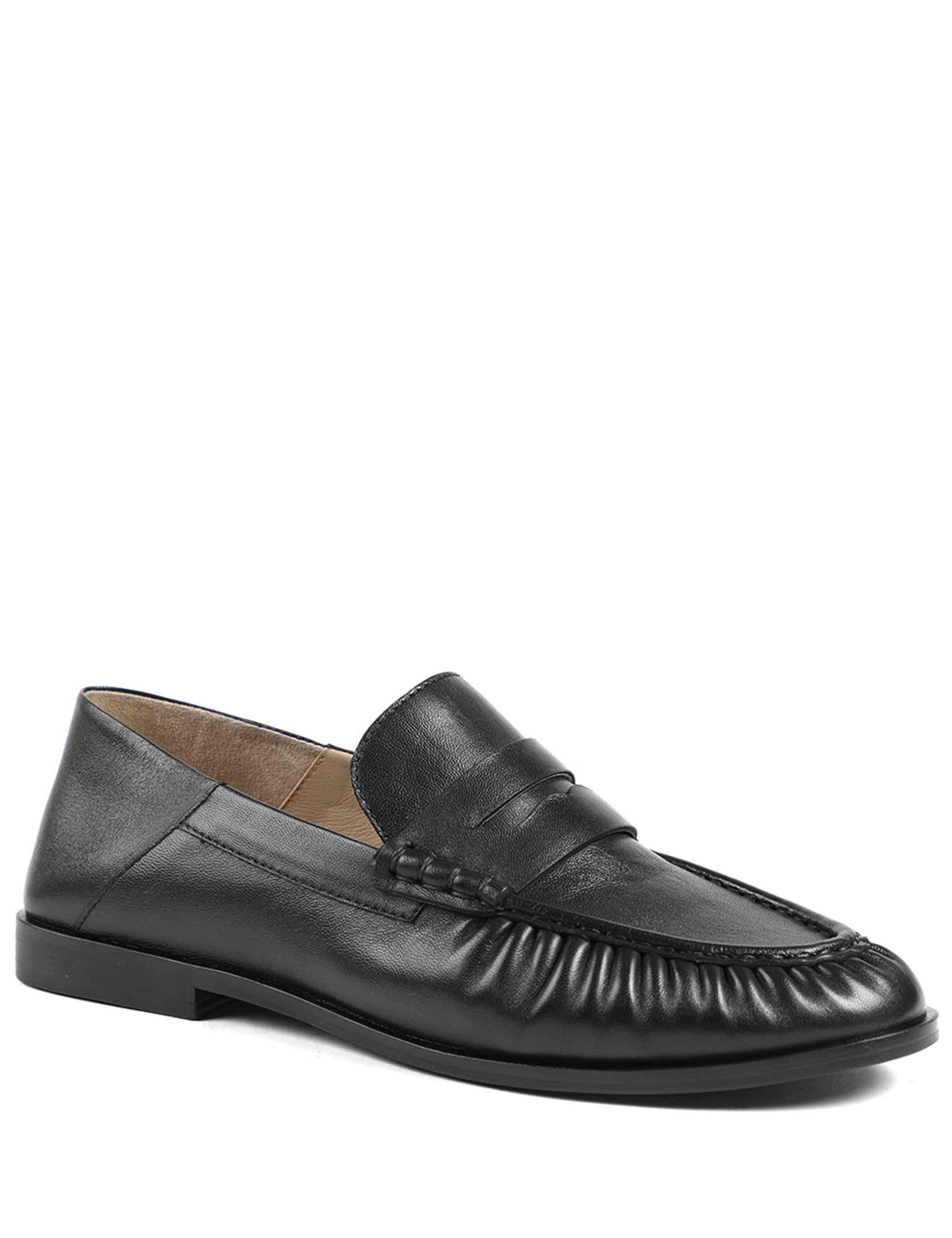 Leather Slip On Flat Loafers 2 of 5