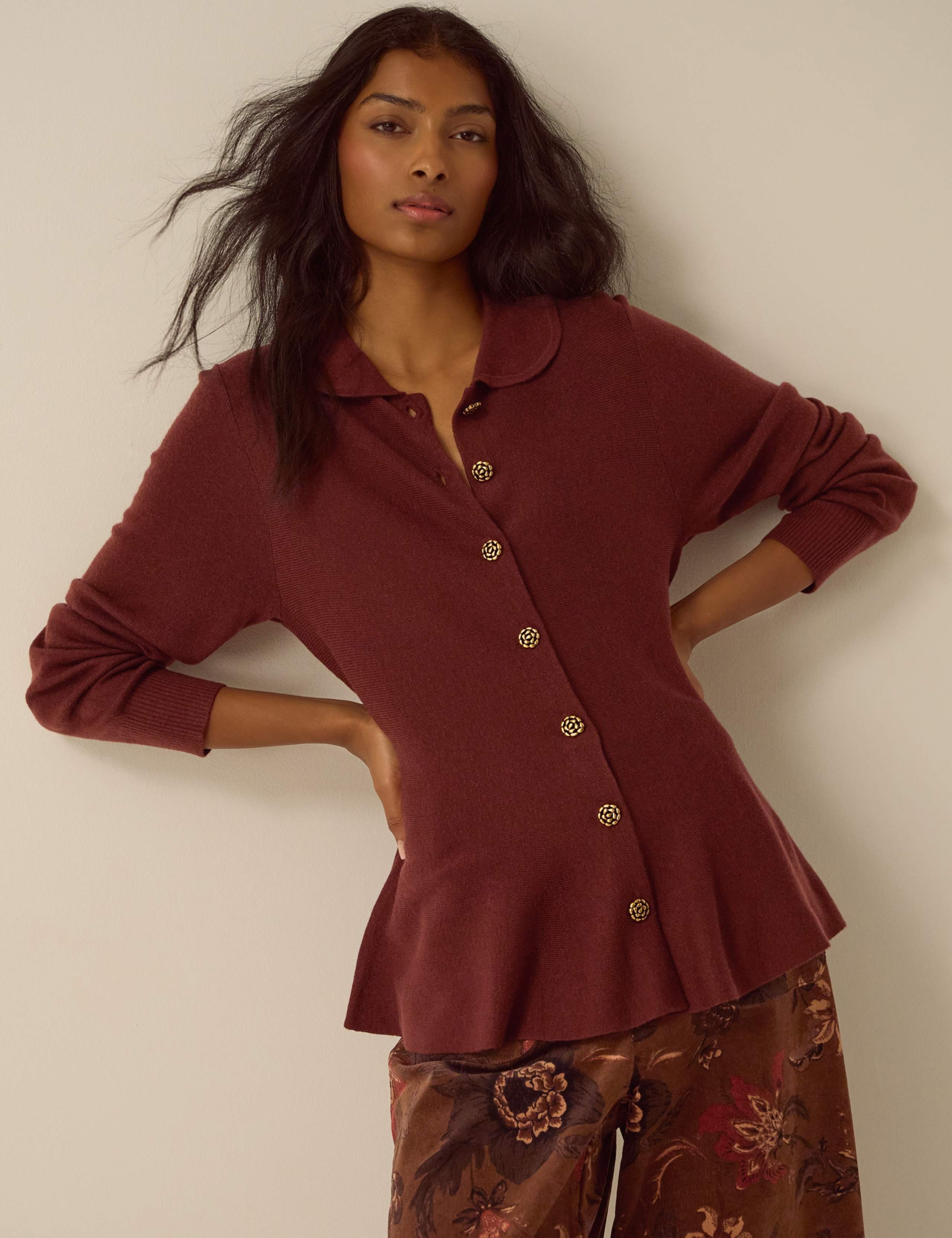 Collared Cardigan with Wool 1 of 4