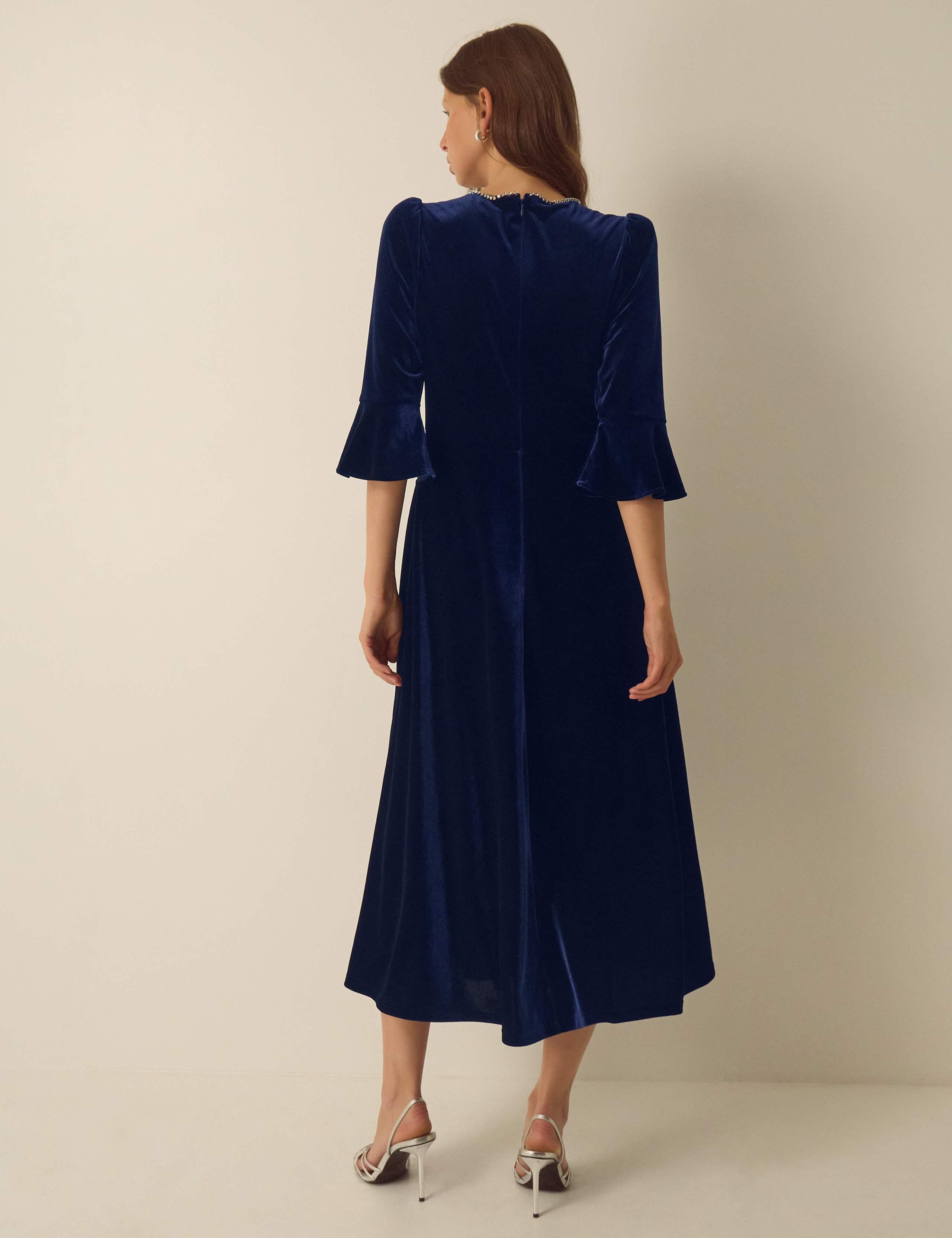 Velvet Scoop Neck Maxi Tea Dress 3 of 6