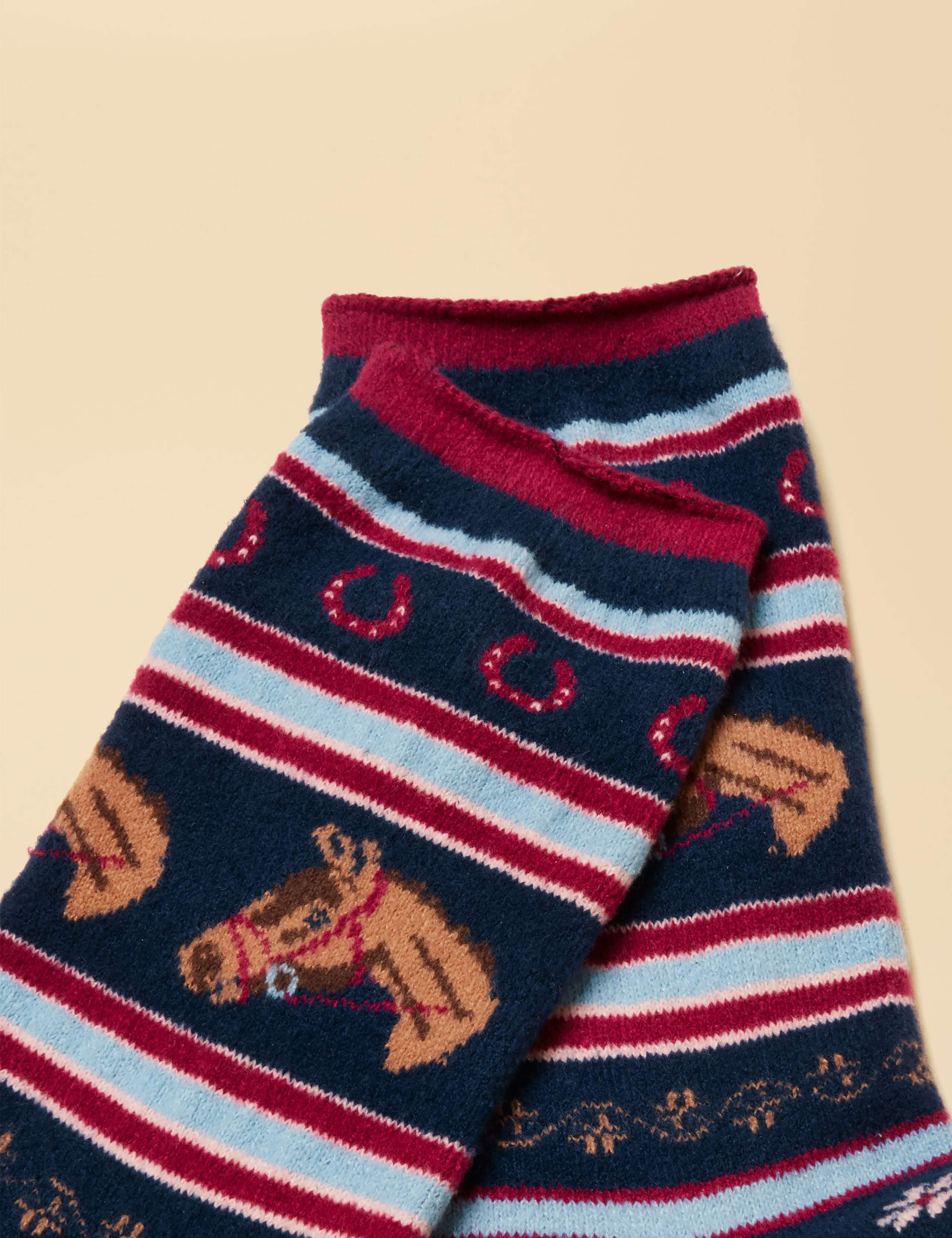 Fair Isle Horse Ankle High Socks 2 of 3