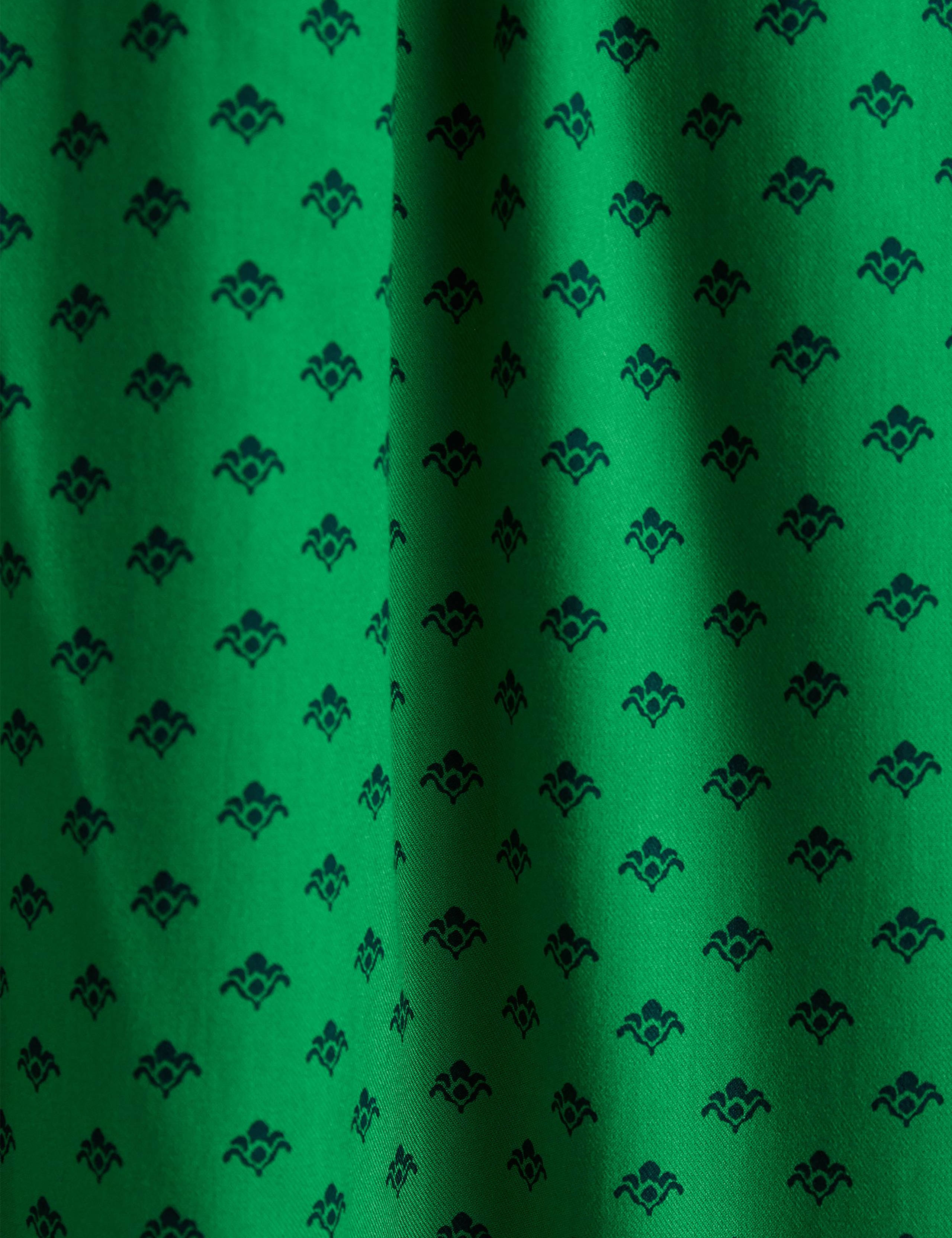 Printed V-Neck Midi Shirred Dress 9 of 9