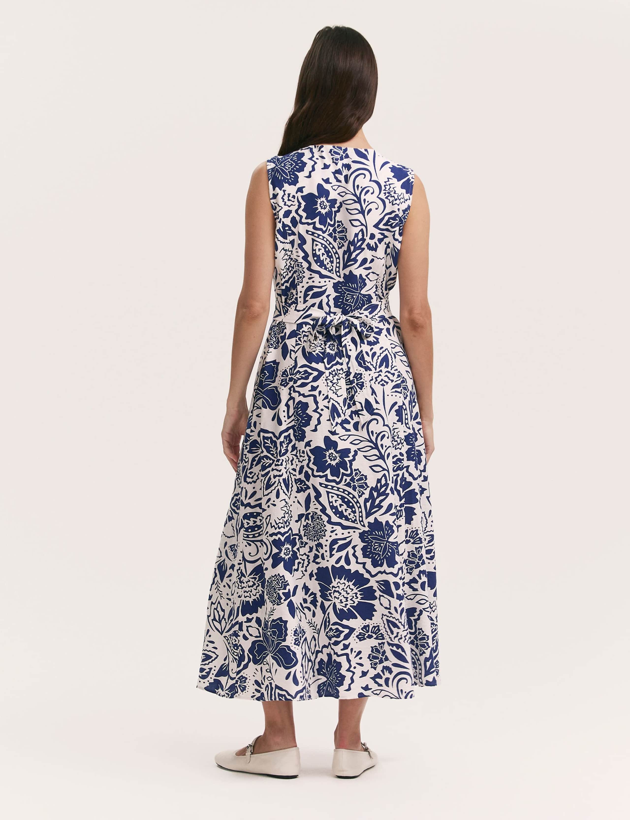 Printed Button Through Midi Skater Dress 3 of 4