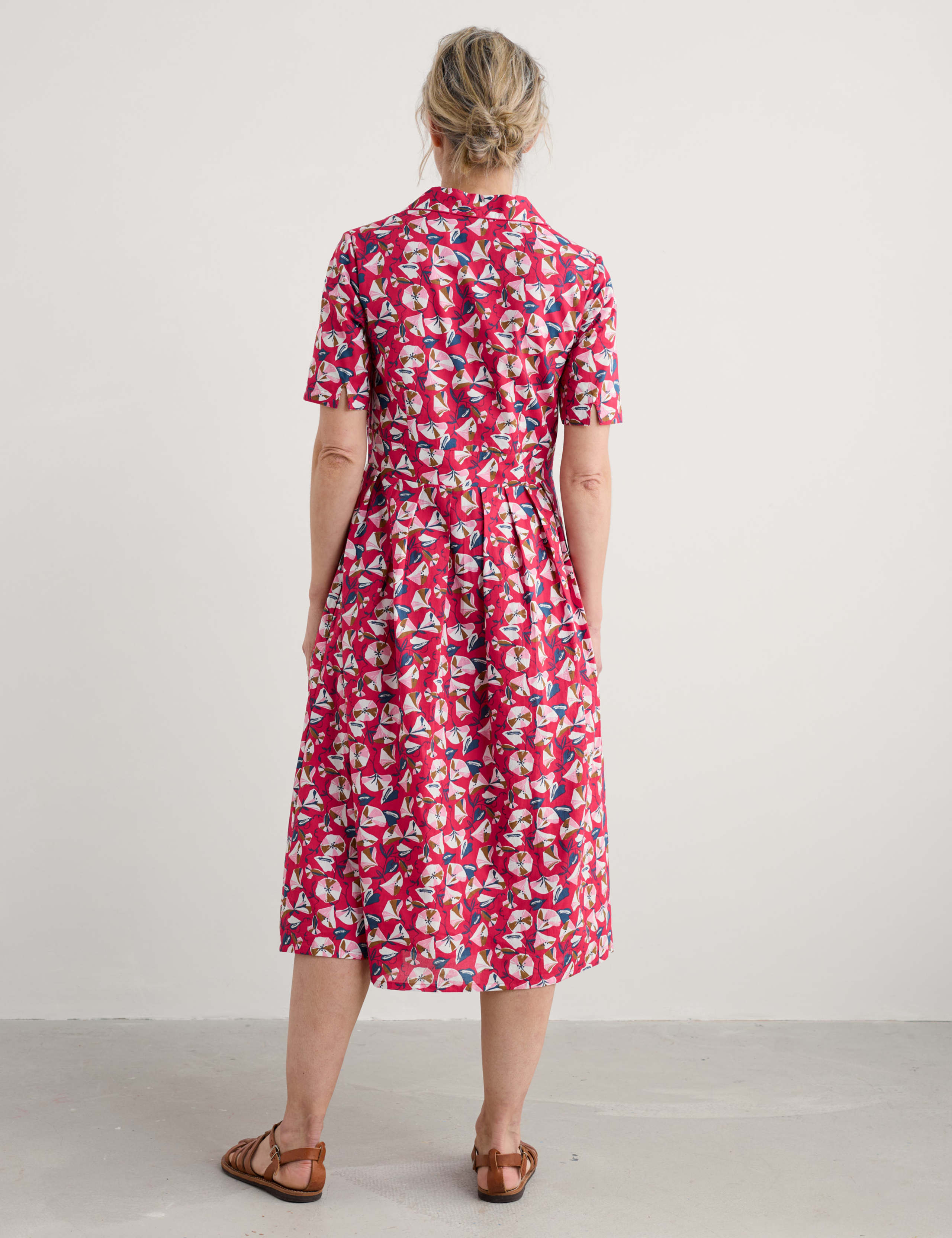 Pure Cotton Floral Collared Midi Shirt Dress 4 of 5