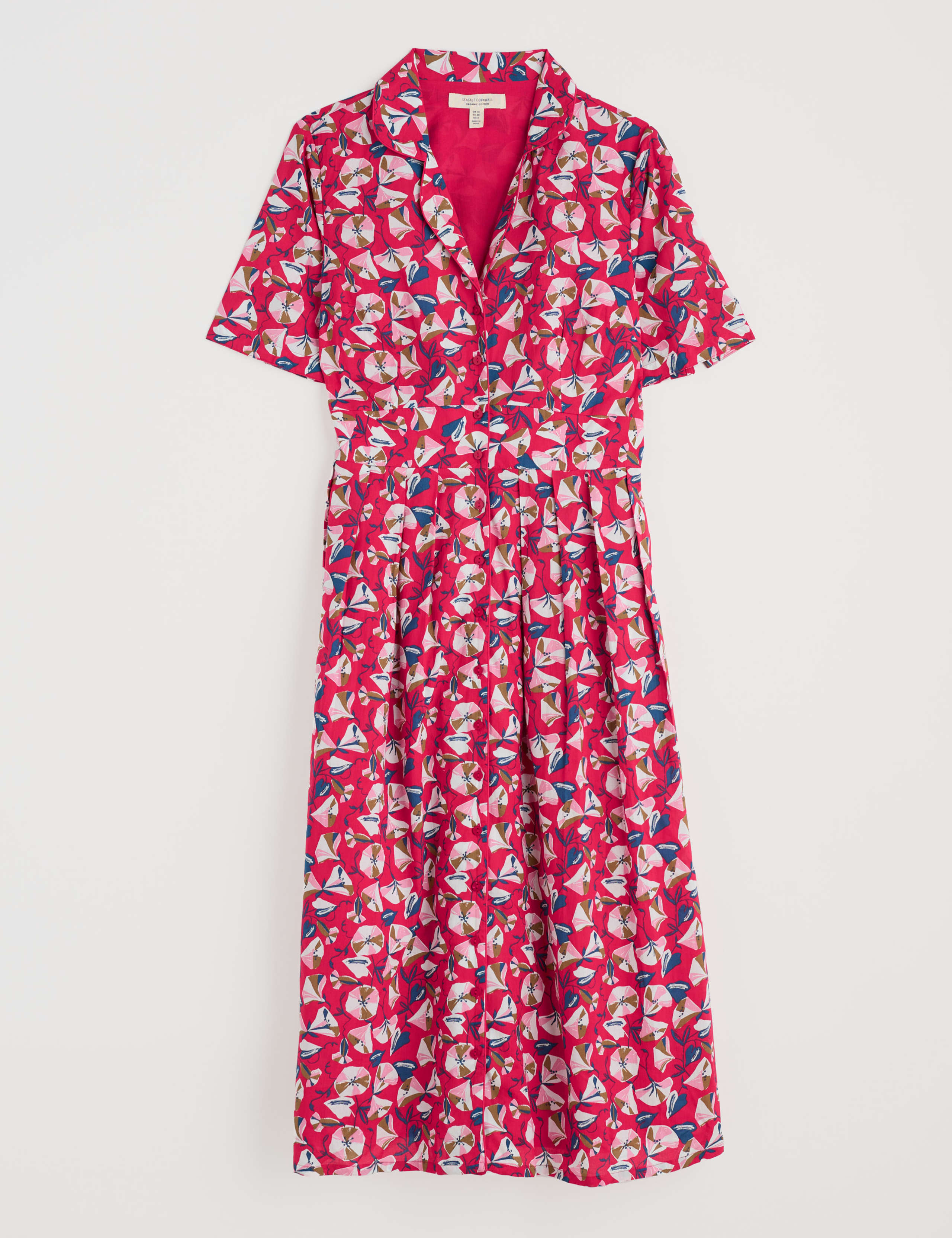 Pure Cotton Floral Collared Midi Shirt Dress 2 of 5