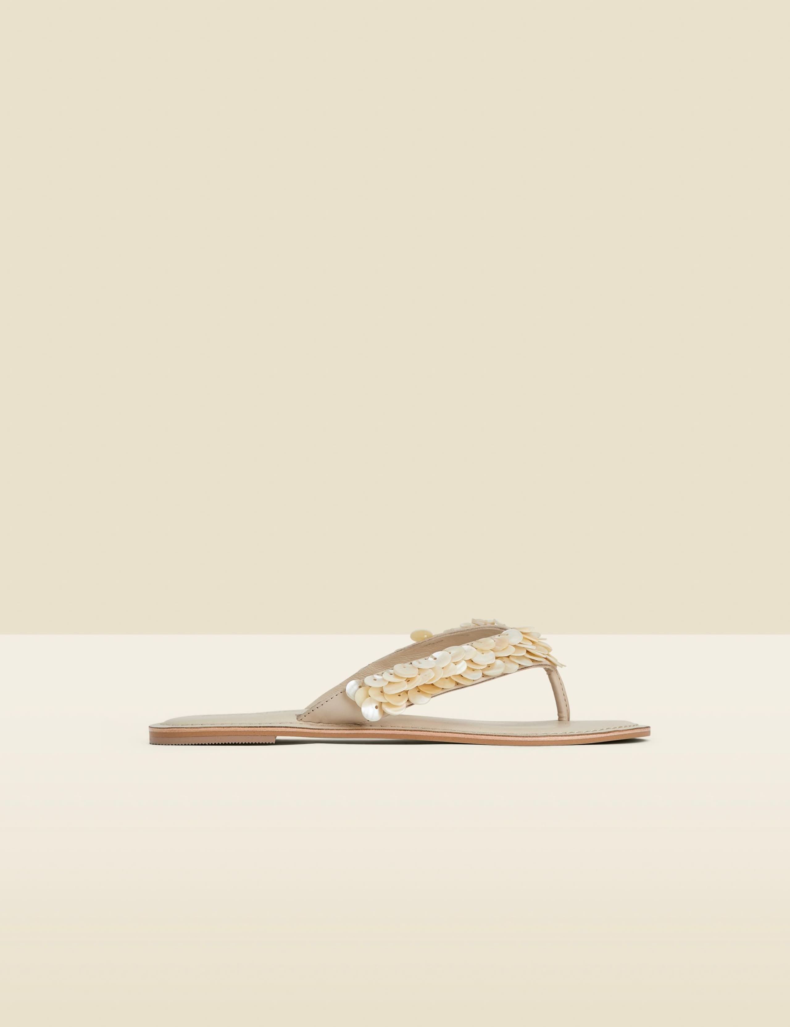 Leather Shell Flat Flip Flops 3 of 4