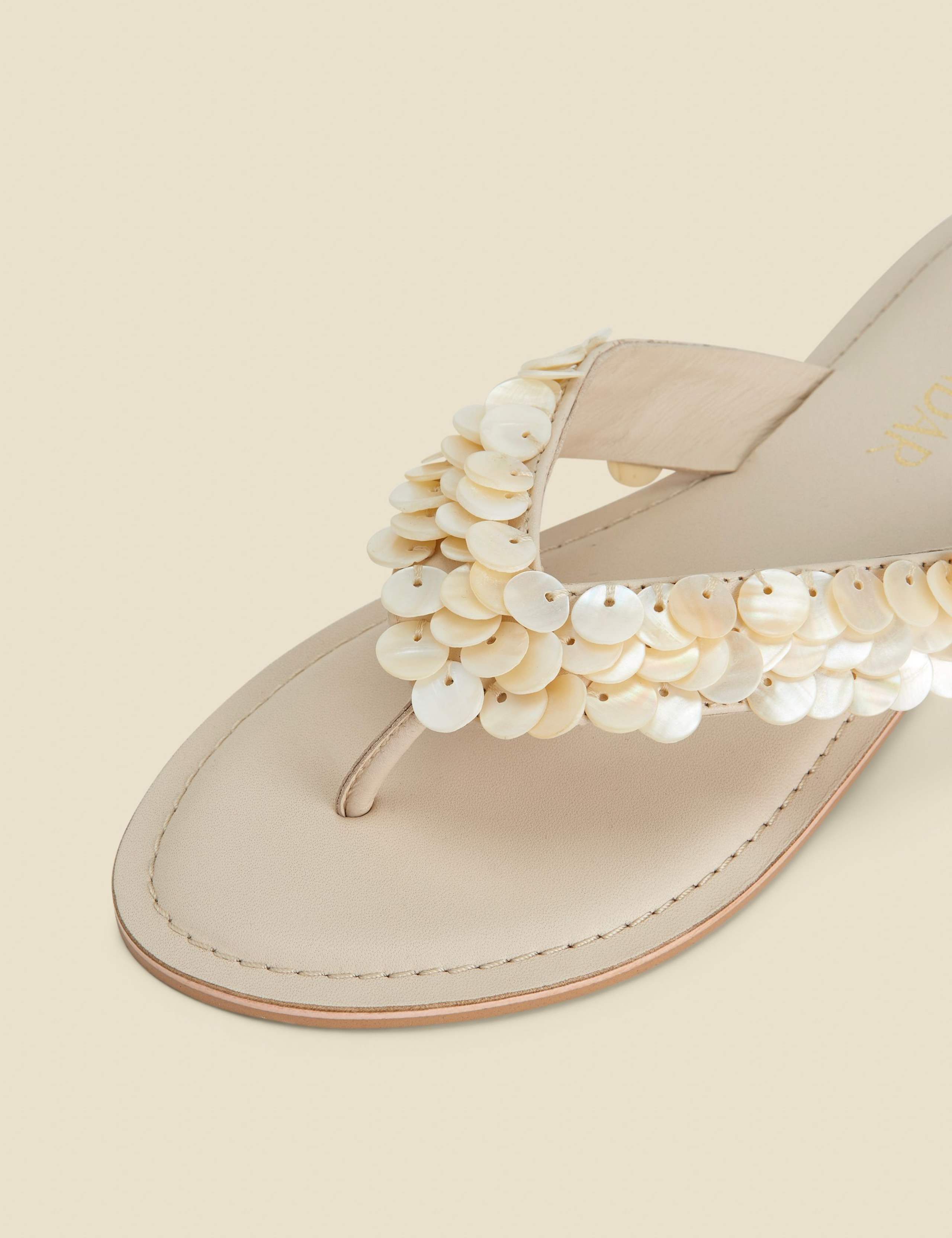 Leather Shell Flat Flip Flops 4 of 4