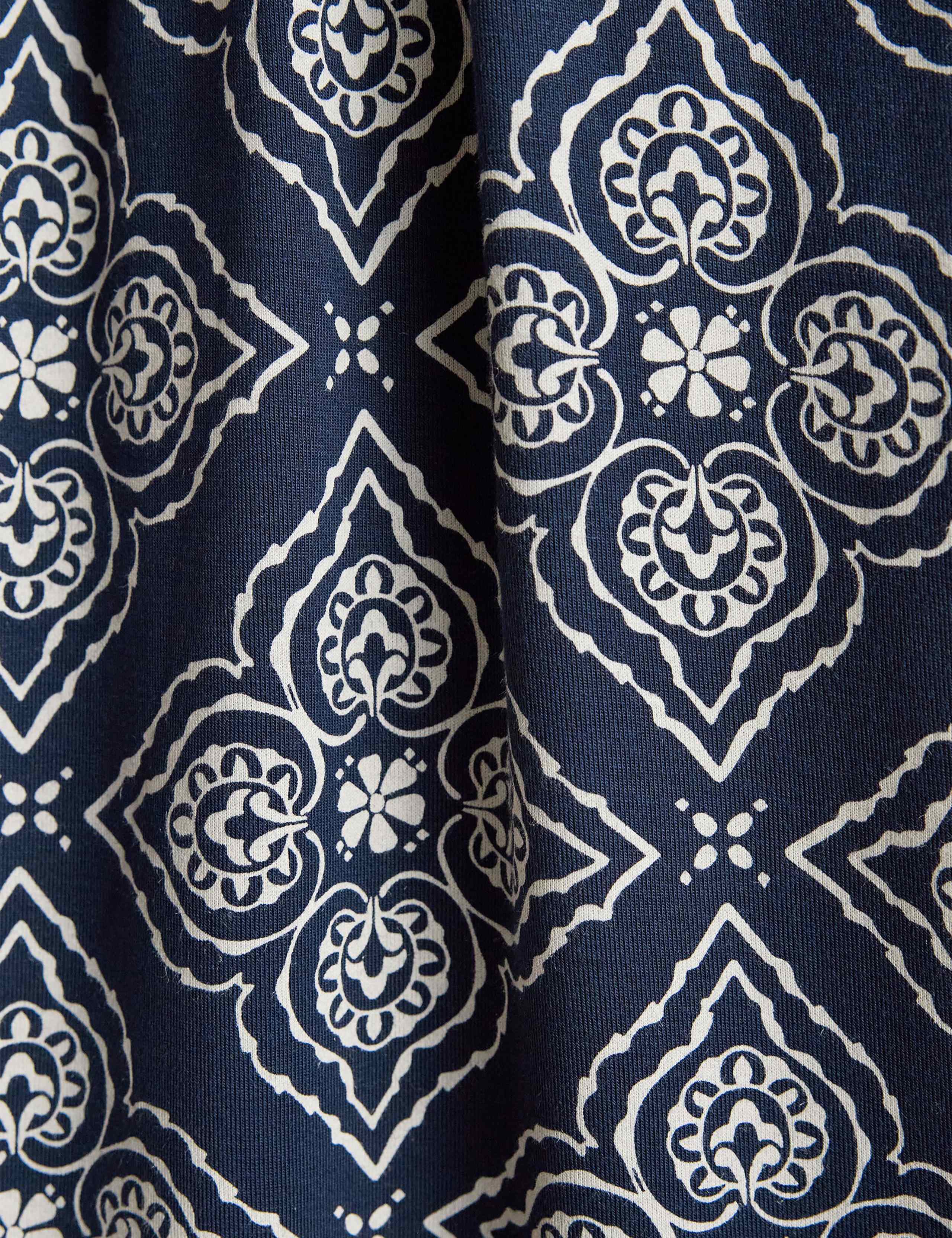 Jersey Geometric V-Neck Midi Skater Dress 8 of 8