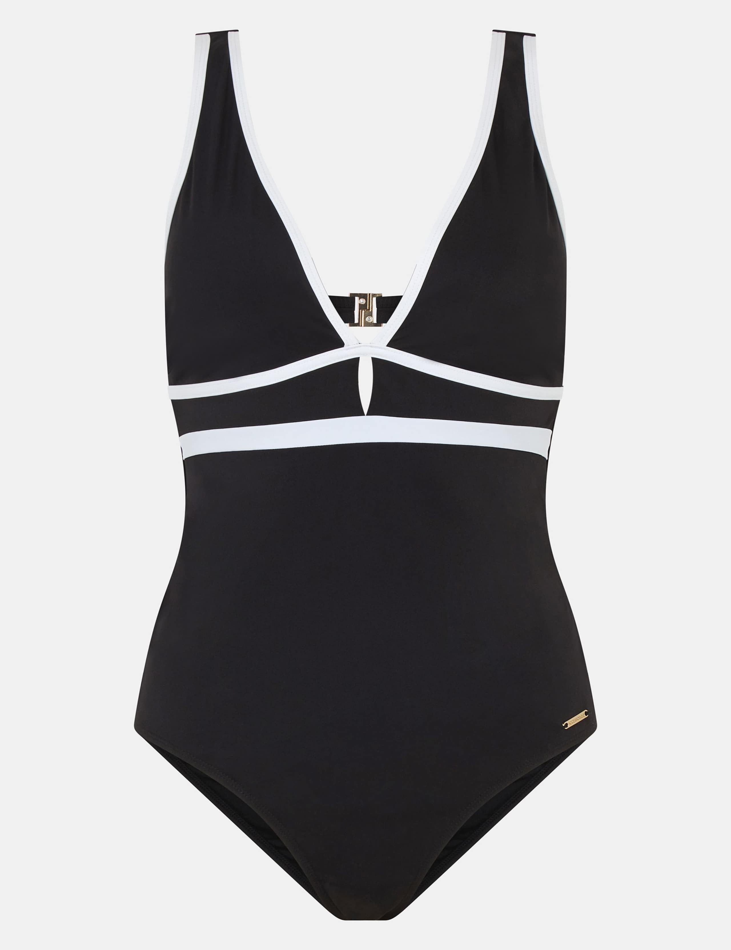 Trim Detail V-Neck Plunge Shaping Swimsuit 2 of 5