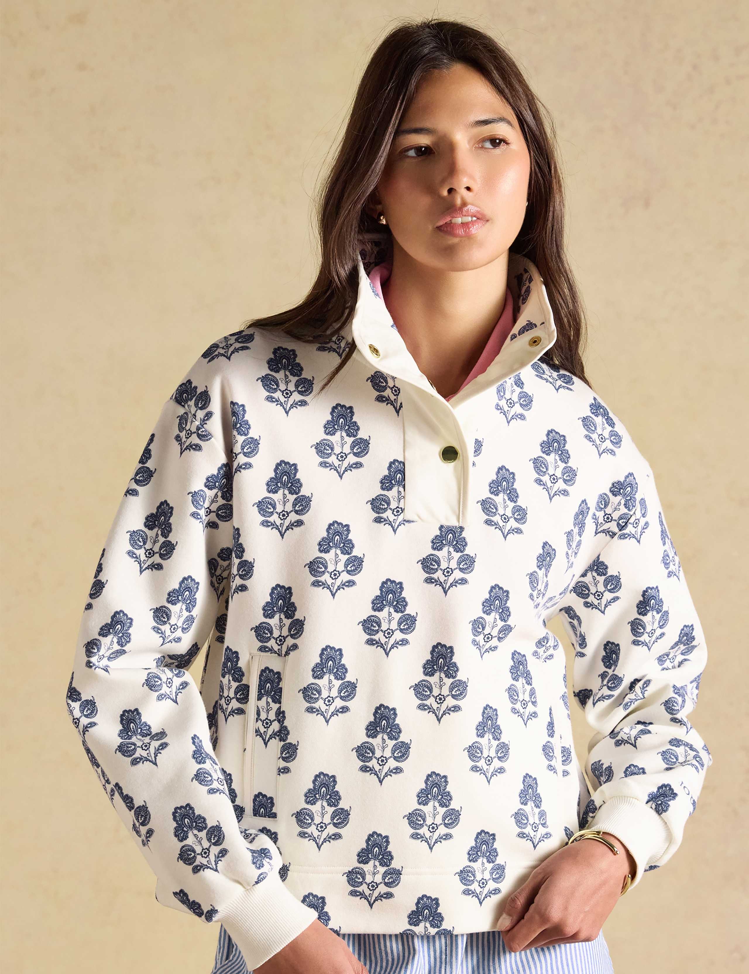 Floral Funnel Neck Sweatshirt 1 of 8