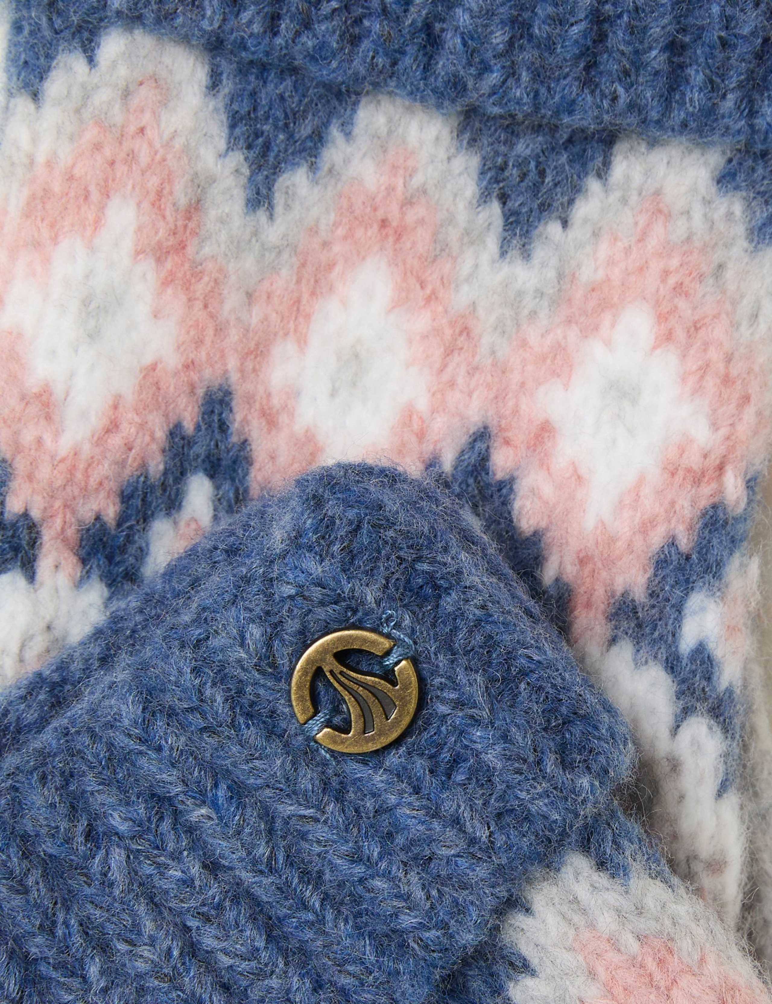 Knitted Colour Block Gloves 2 of 2