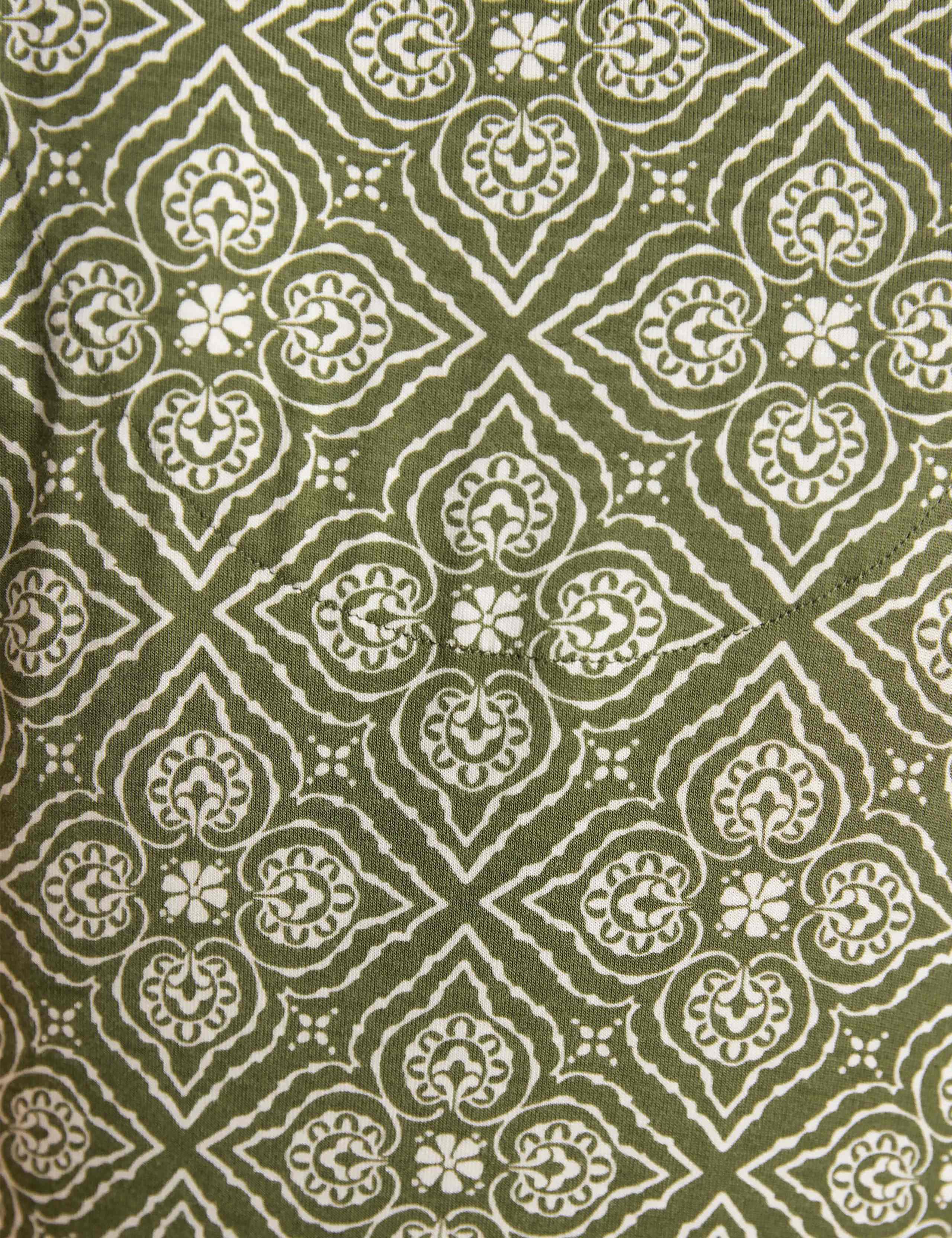 Jersey Geometric V-Neck Midi Skater Dress 10 of 10