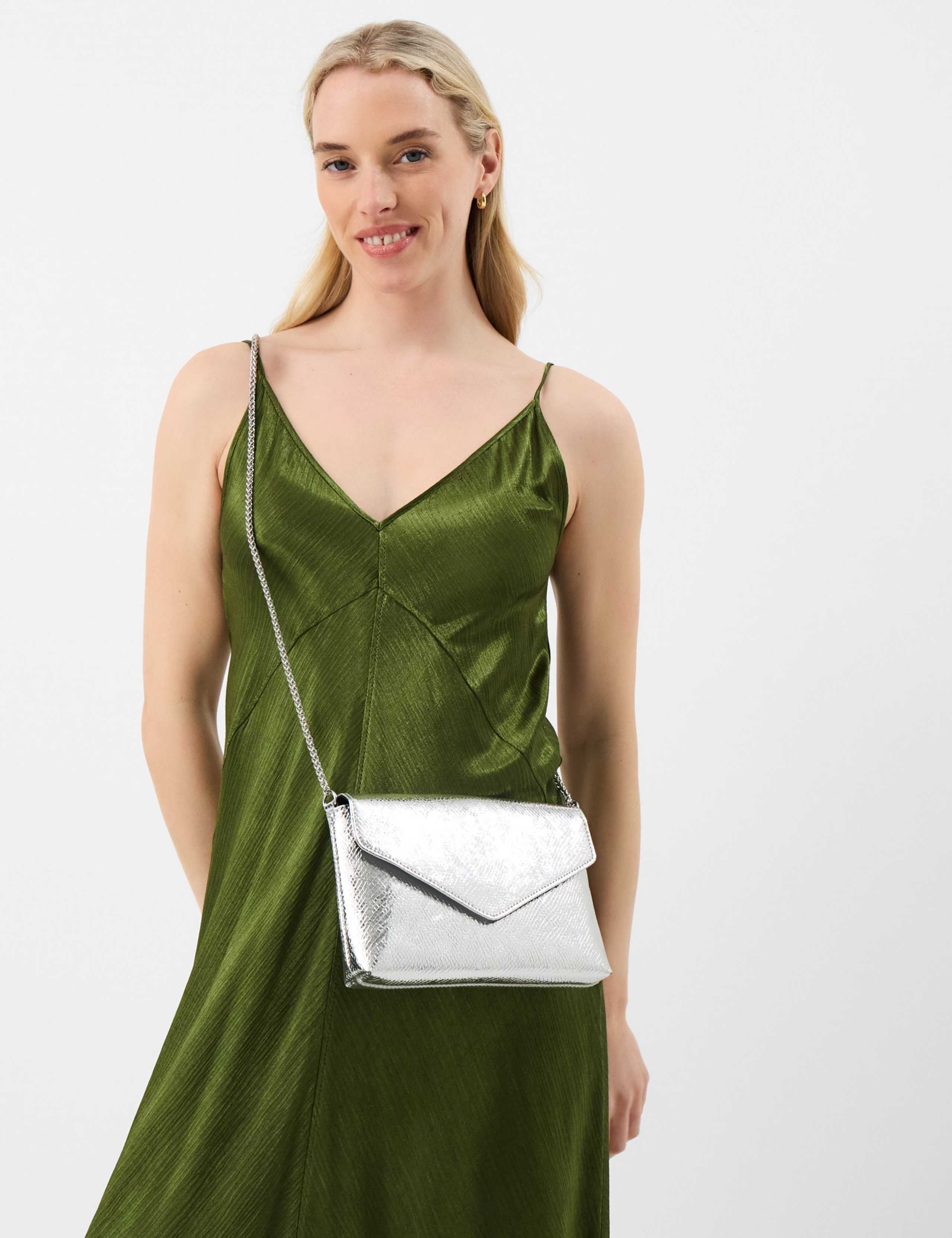 Metallic Envelope Chain Strap Cross Body Bag 1 of 5