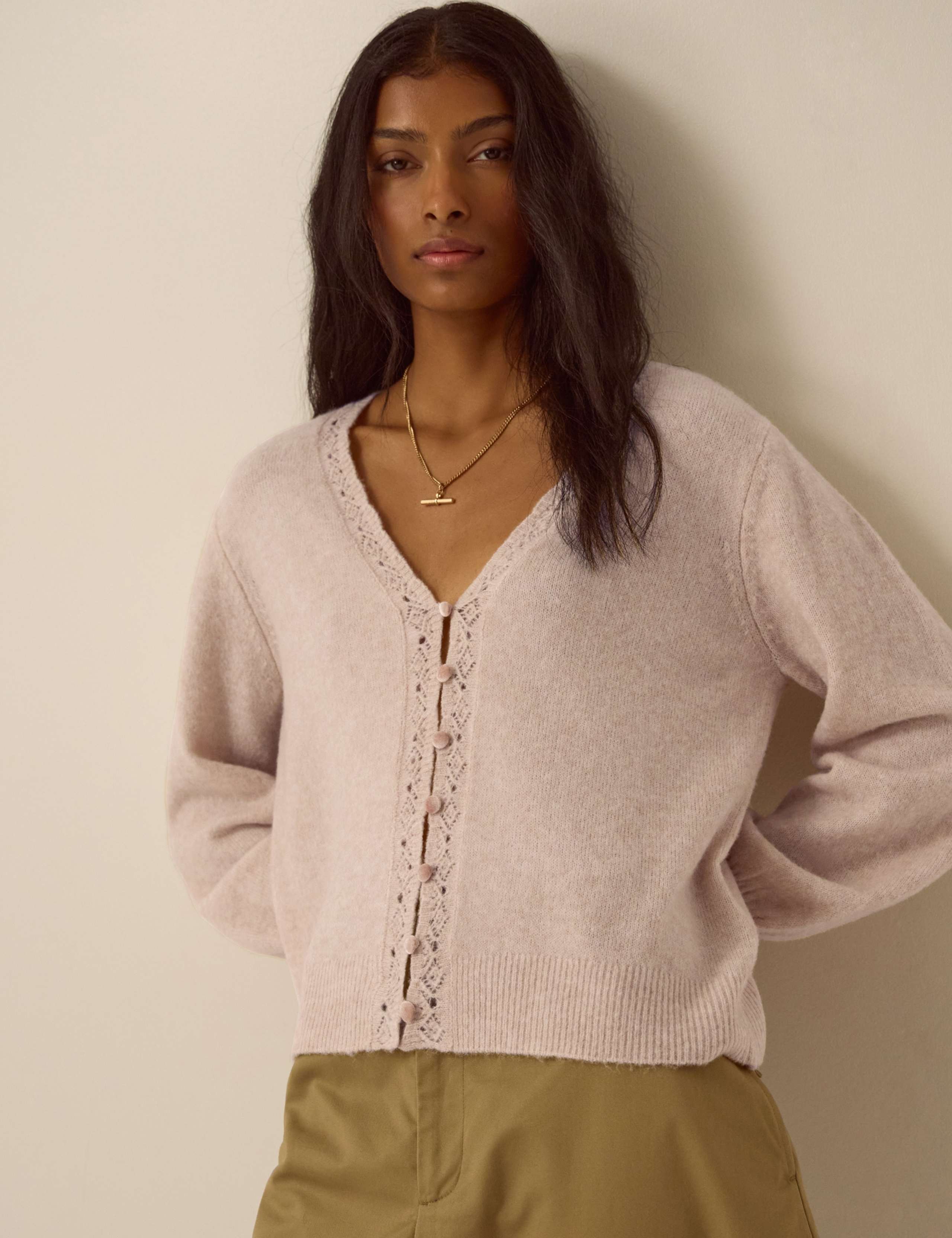 V Neck Button Front Cardigan 1 of 5