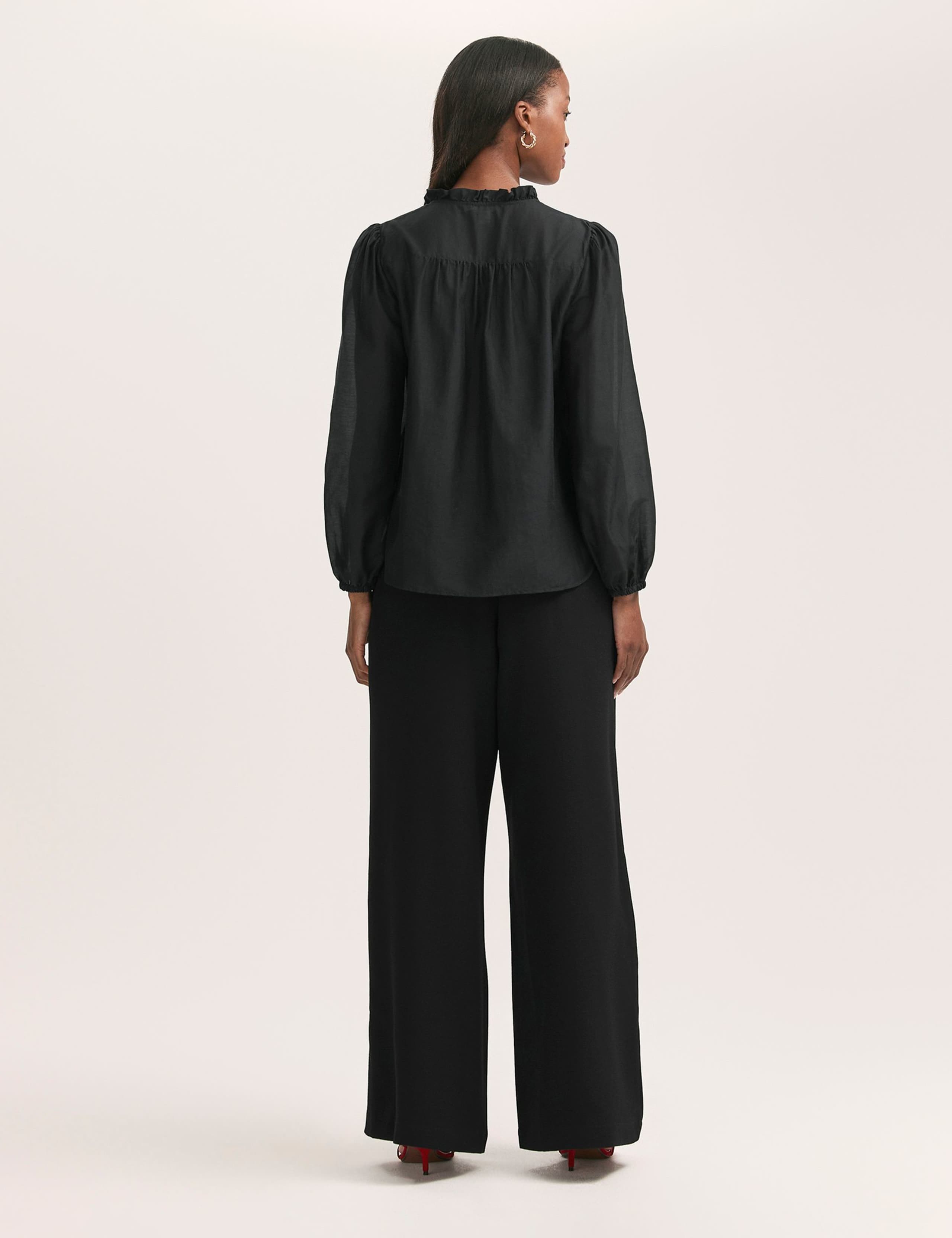 Crepe Tie Neck Blouse 3 of 4