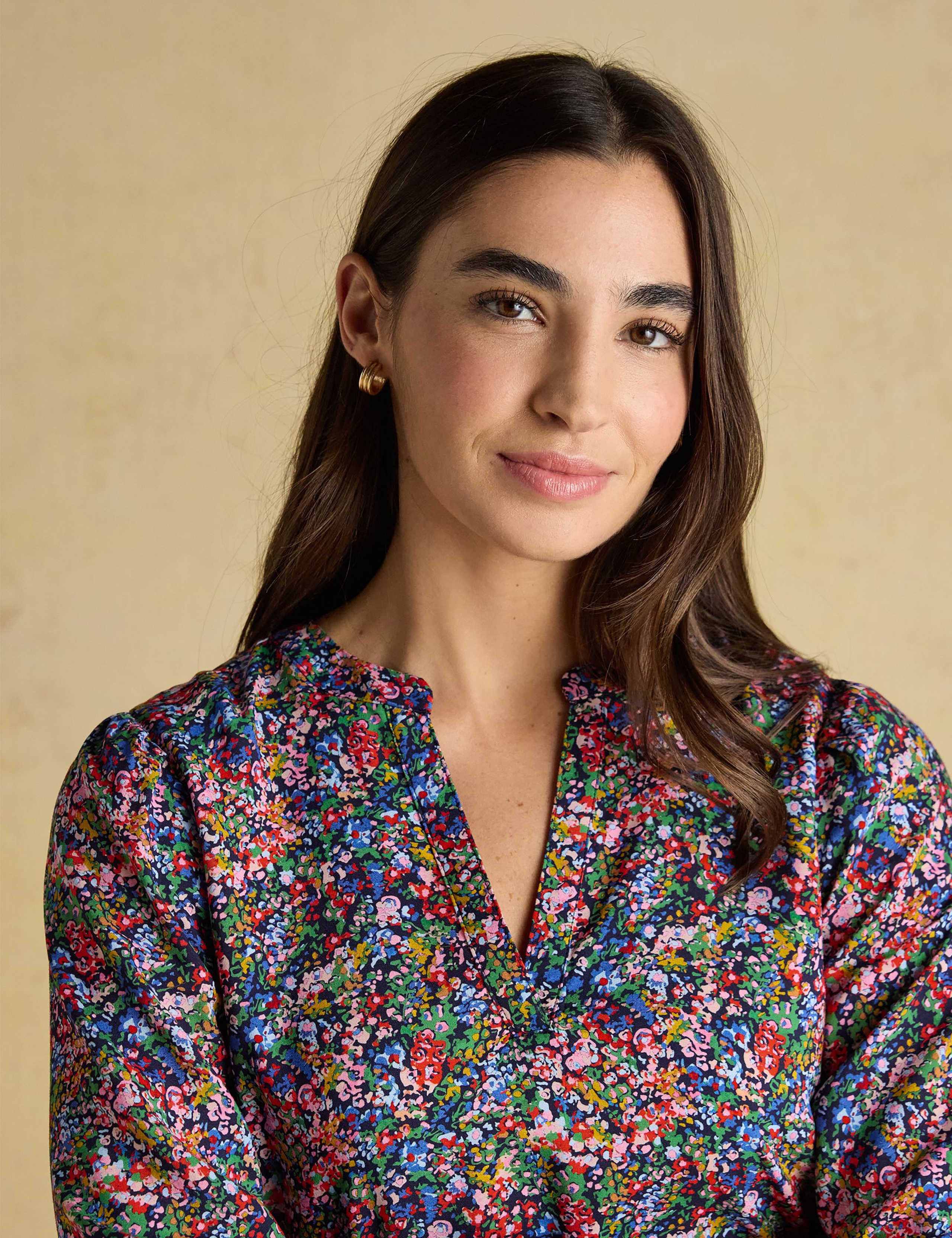 Ditsy Floral V-Neck Mini Drop Waist Dress 5 of 7