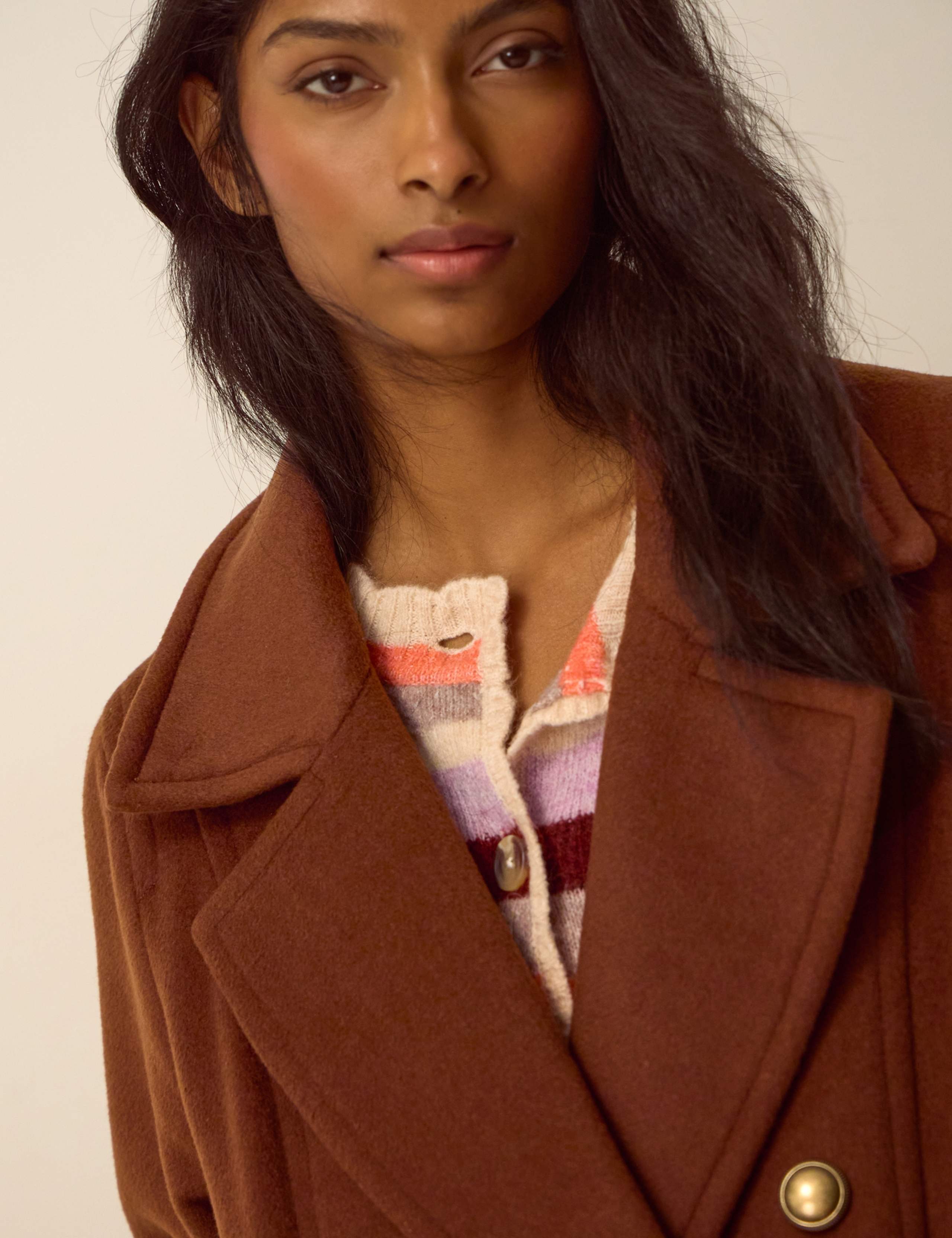 Wool Blend Collared Pea Coat 4 of 4