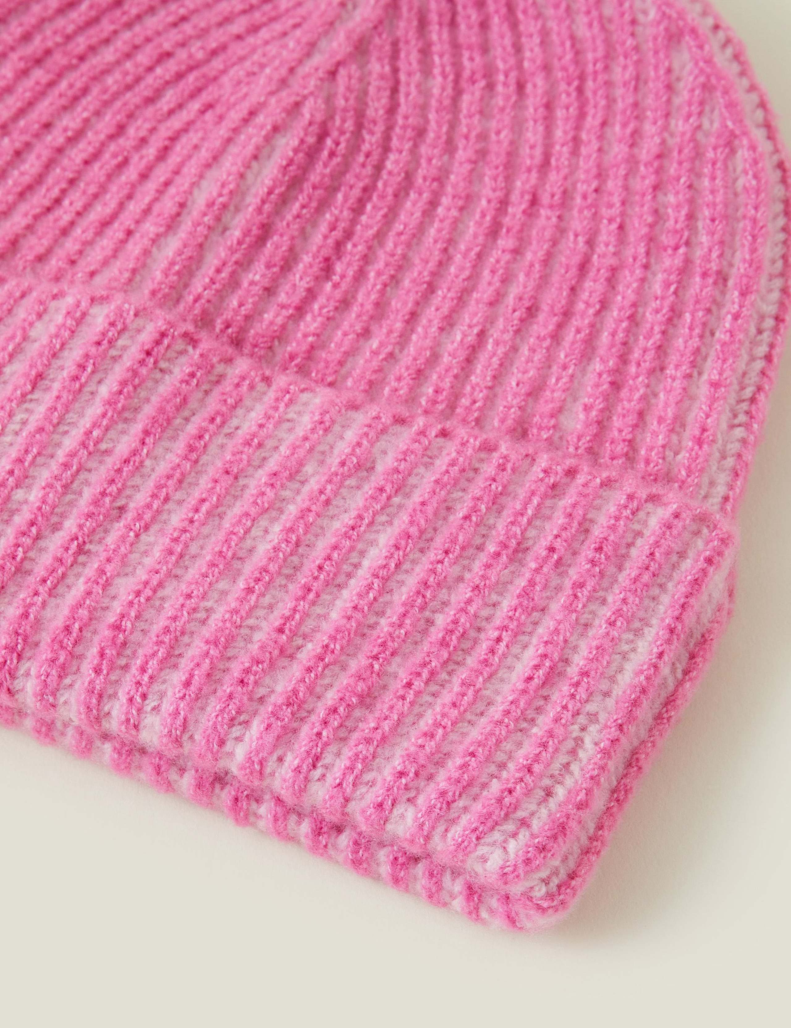 Rib Knitted Turn Up Beanie Hat 3 of 3