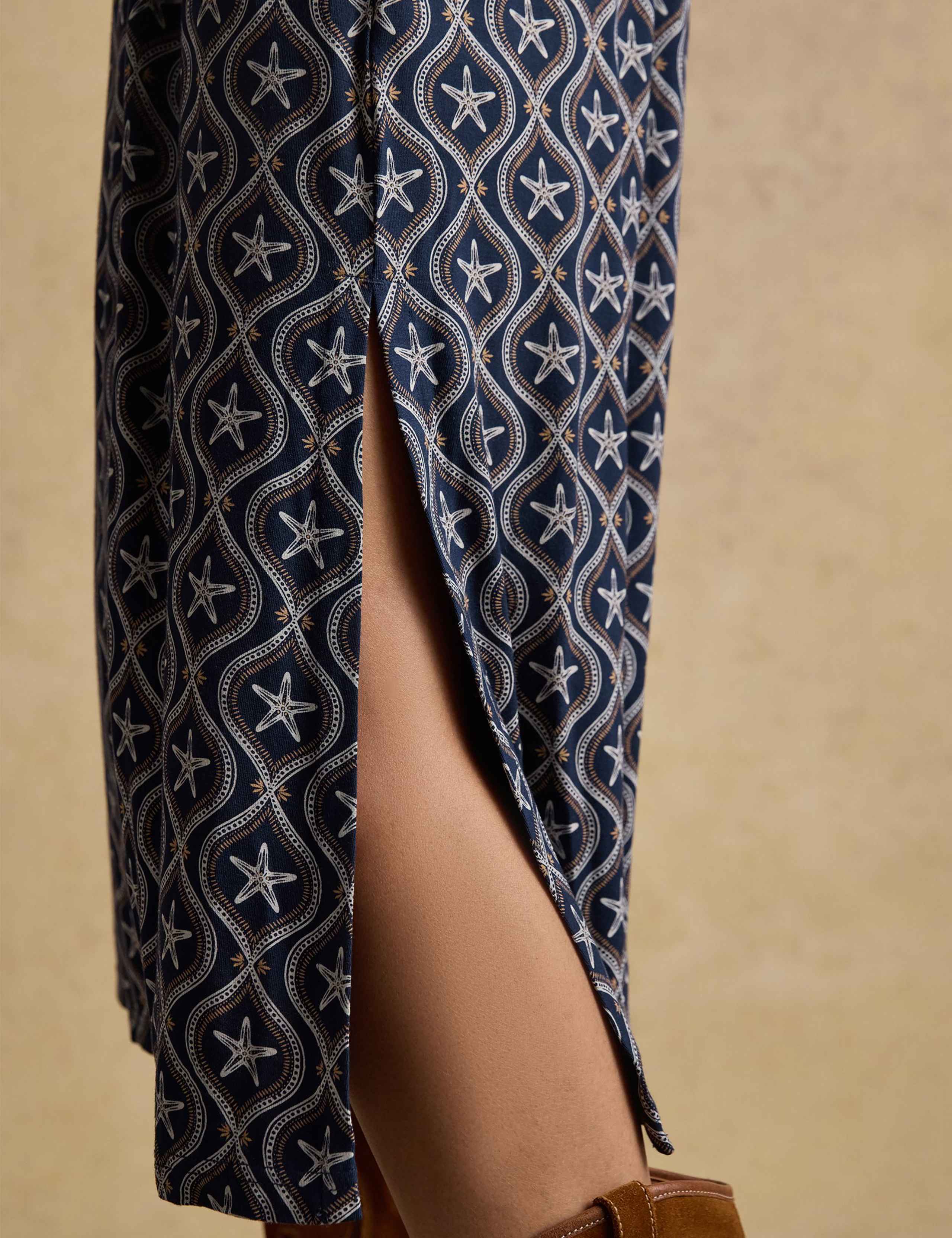 Printed V-Neck Midi Skater Dress 7 of 7