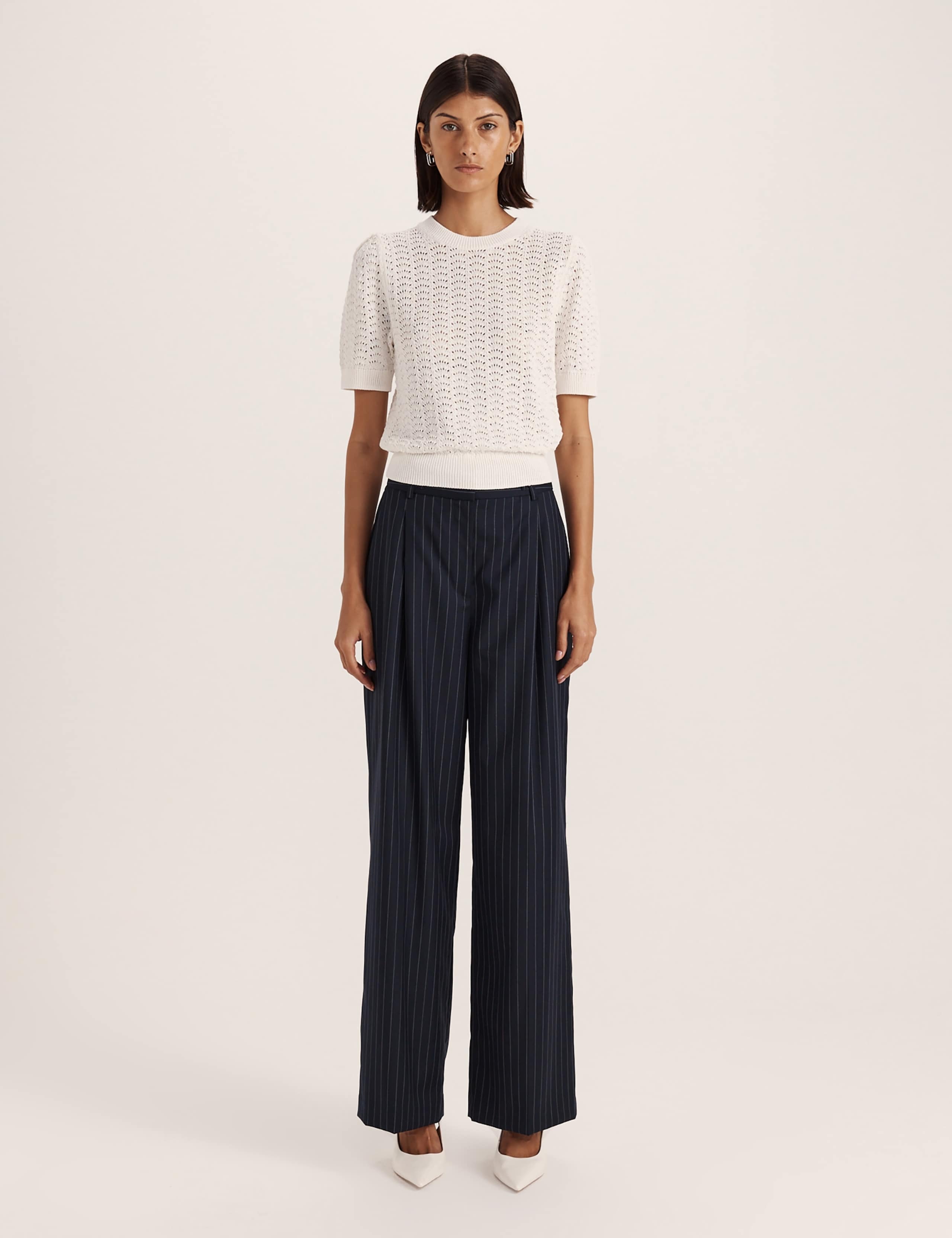 Cotton Rich Crochet Knit Top 2 of 8