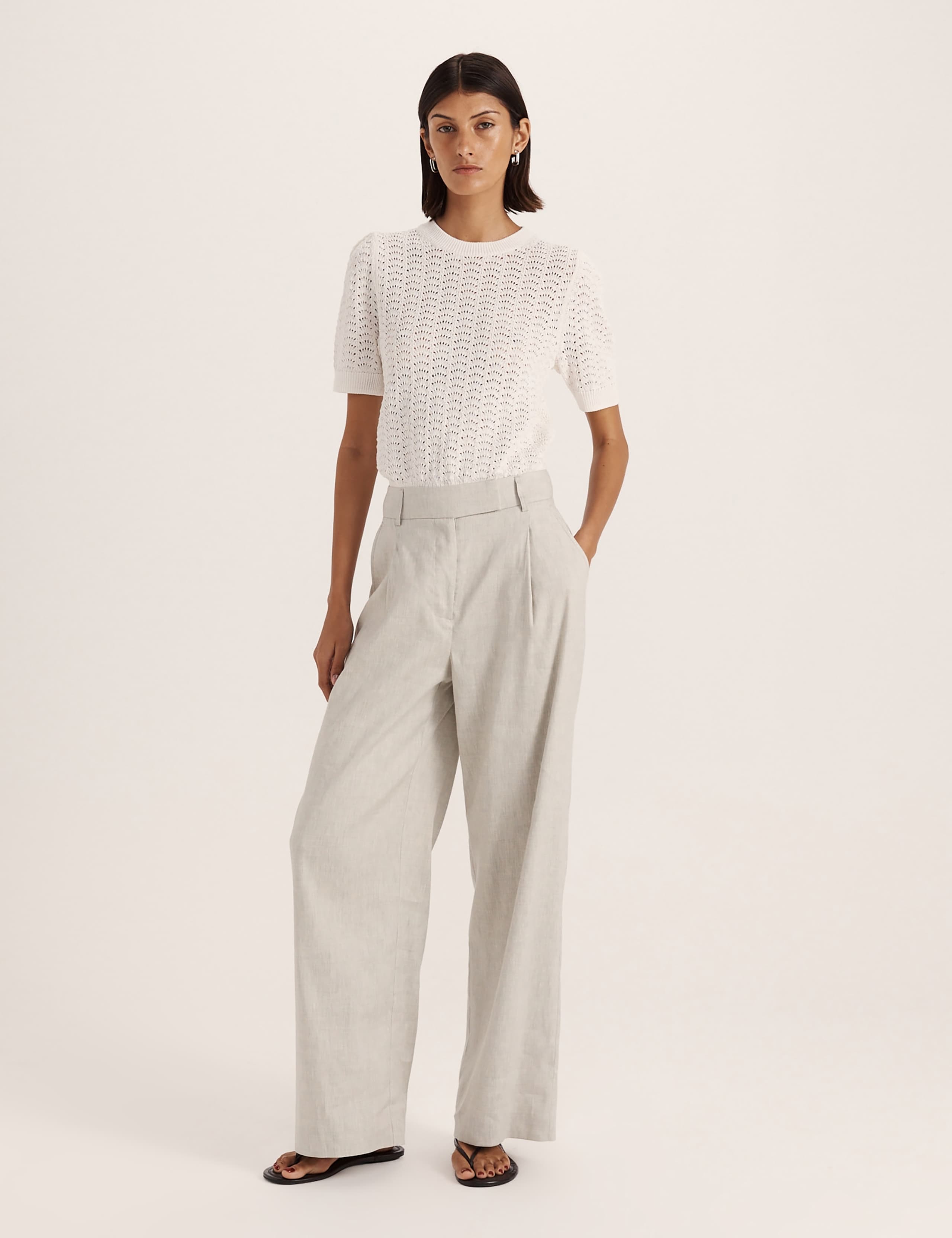 Cotton Rich Crochet Knit Top 3 of 8