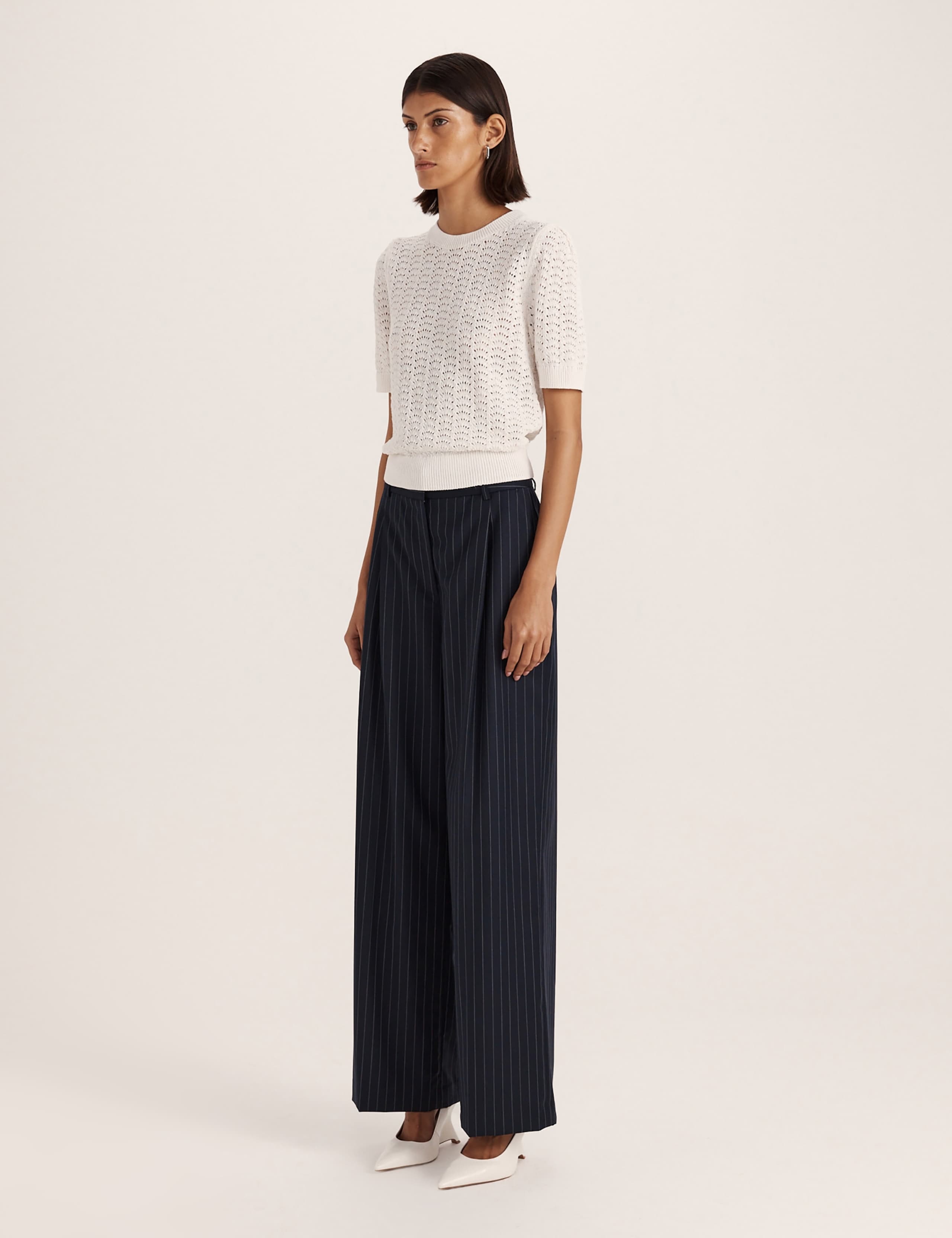 Cotton Rich Crochet Knit Top 5 of 8