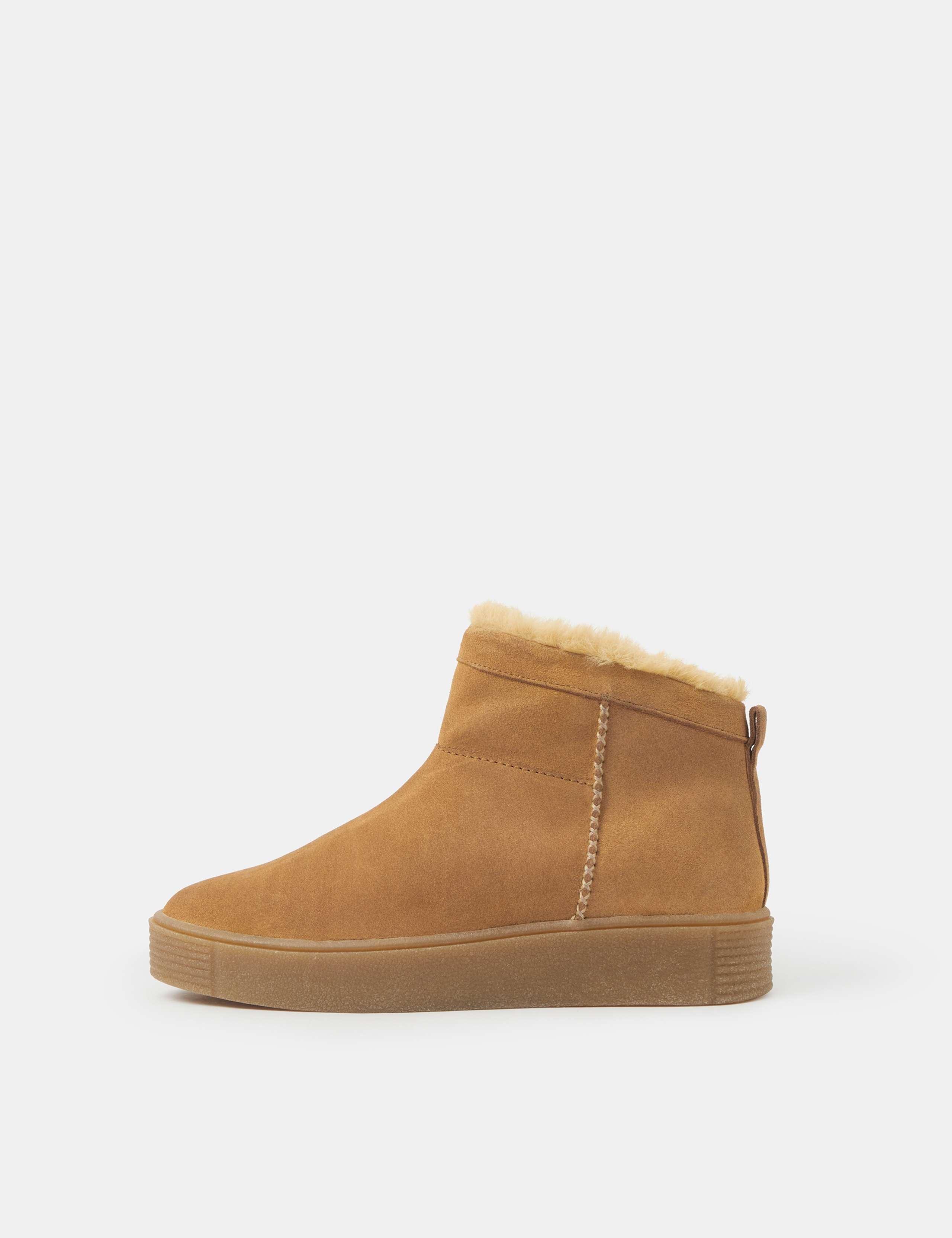 Suede Faux Fur Lined Ankle Boots 1 of 3
