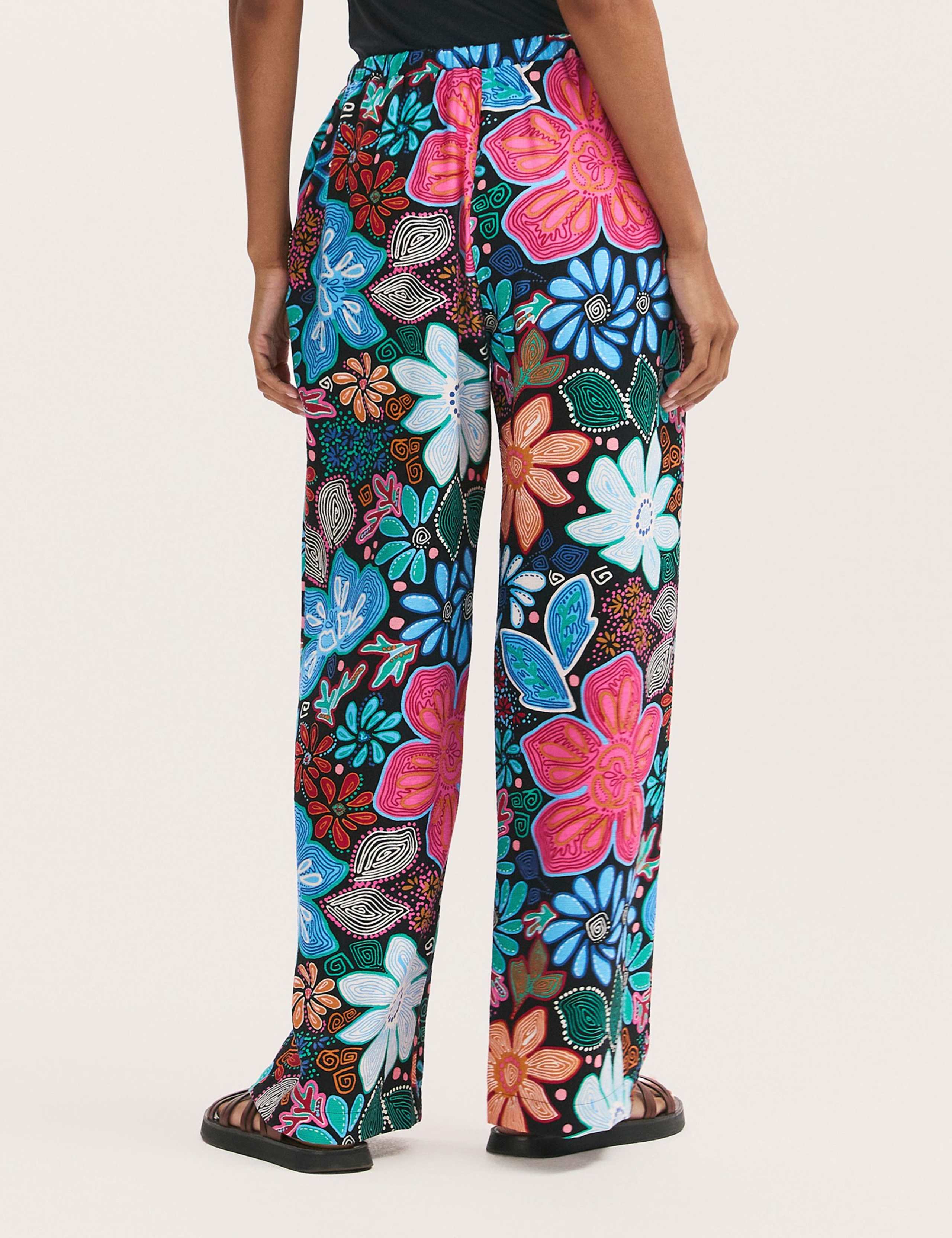 Floral Drawstring Wide Leg Trousers 2 of 3
