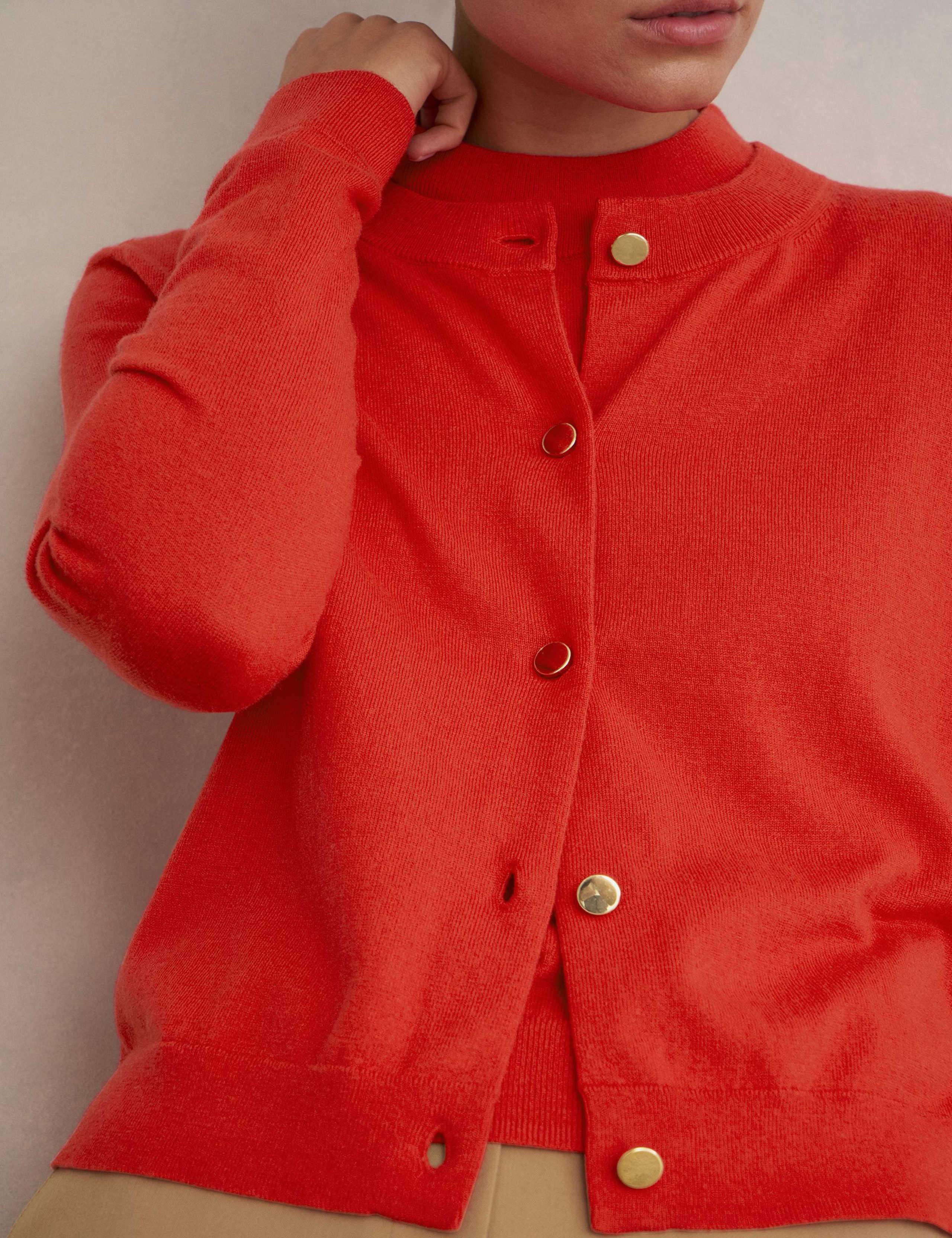 Merino Wool Rich Button Front Cardigan 5 of 6