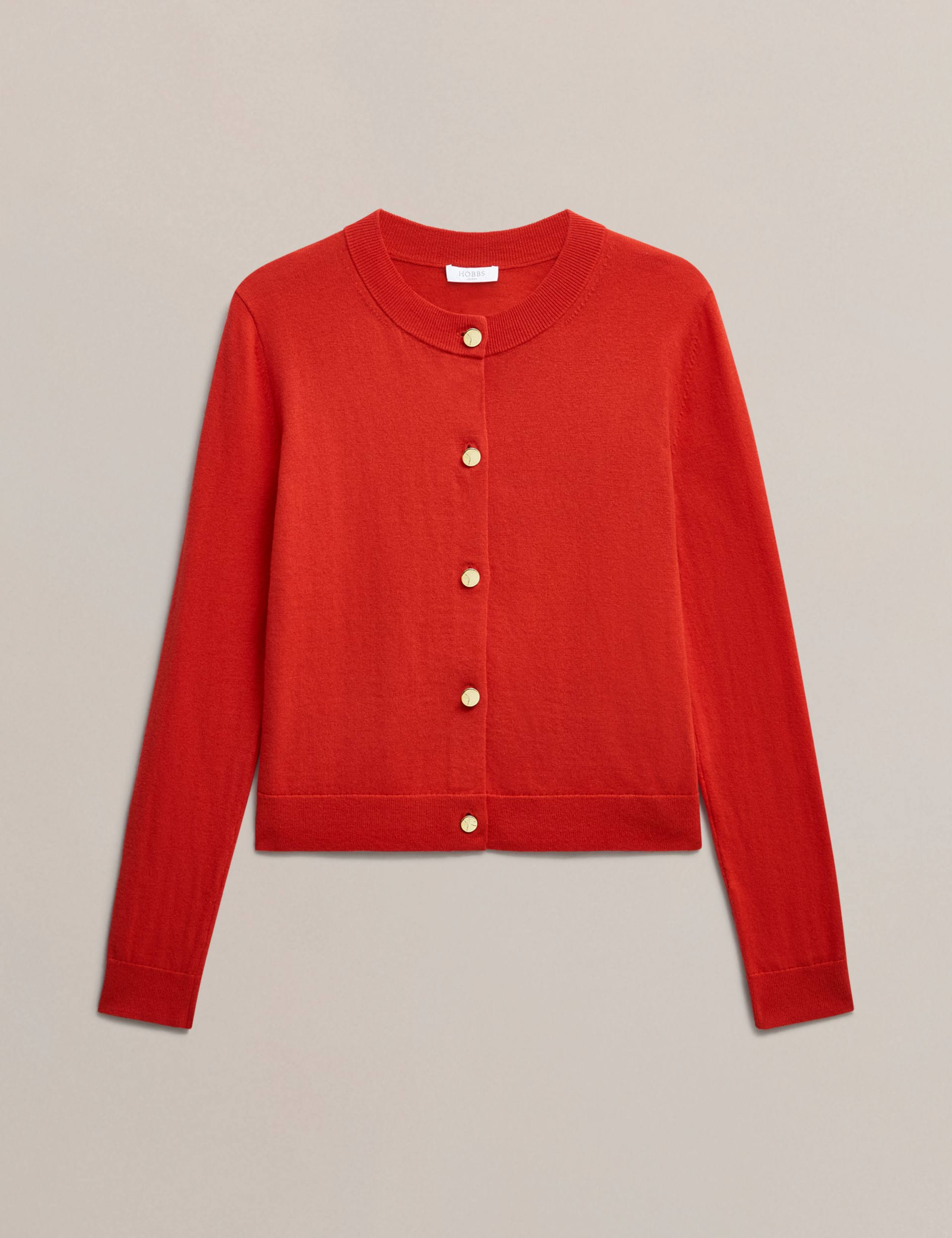 Merino Wool Rich Button Front Cardigan 2 of 6