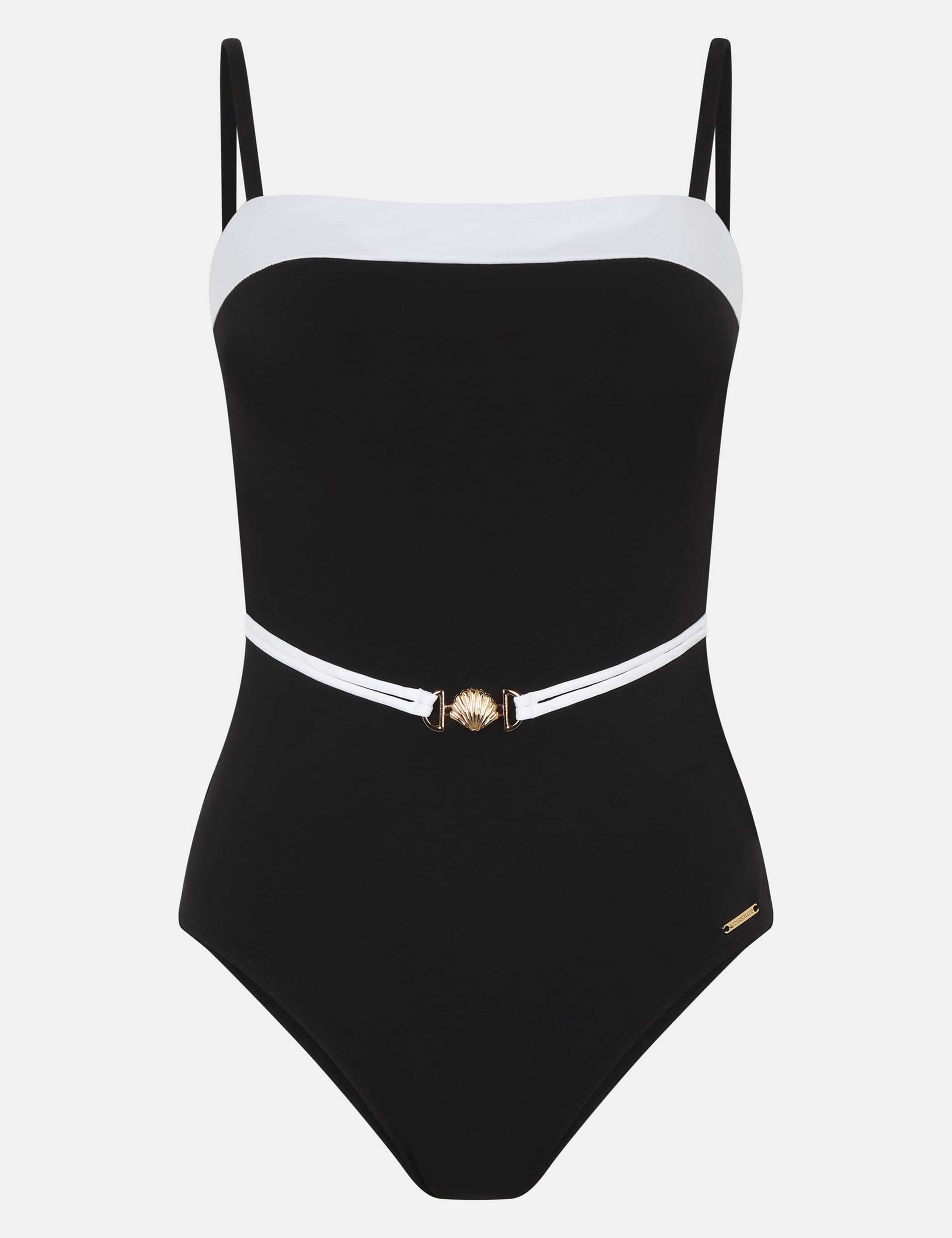 Monochrome Belted Shaping Swimsuit 2 of 5
