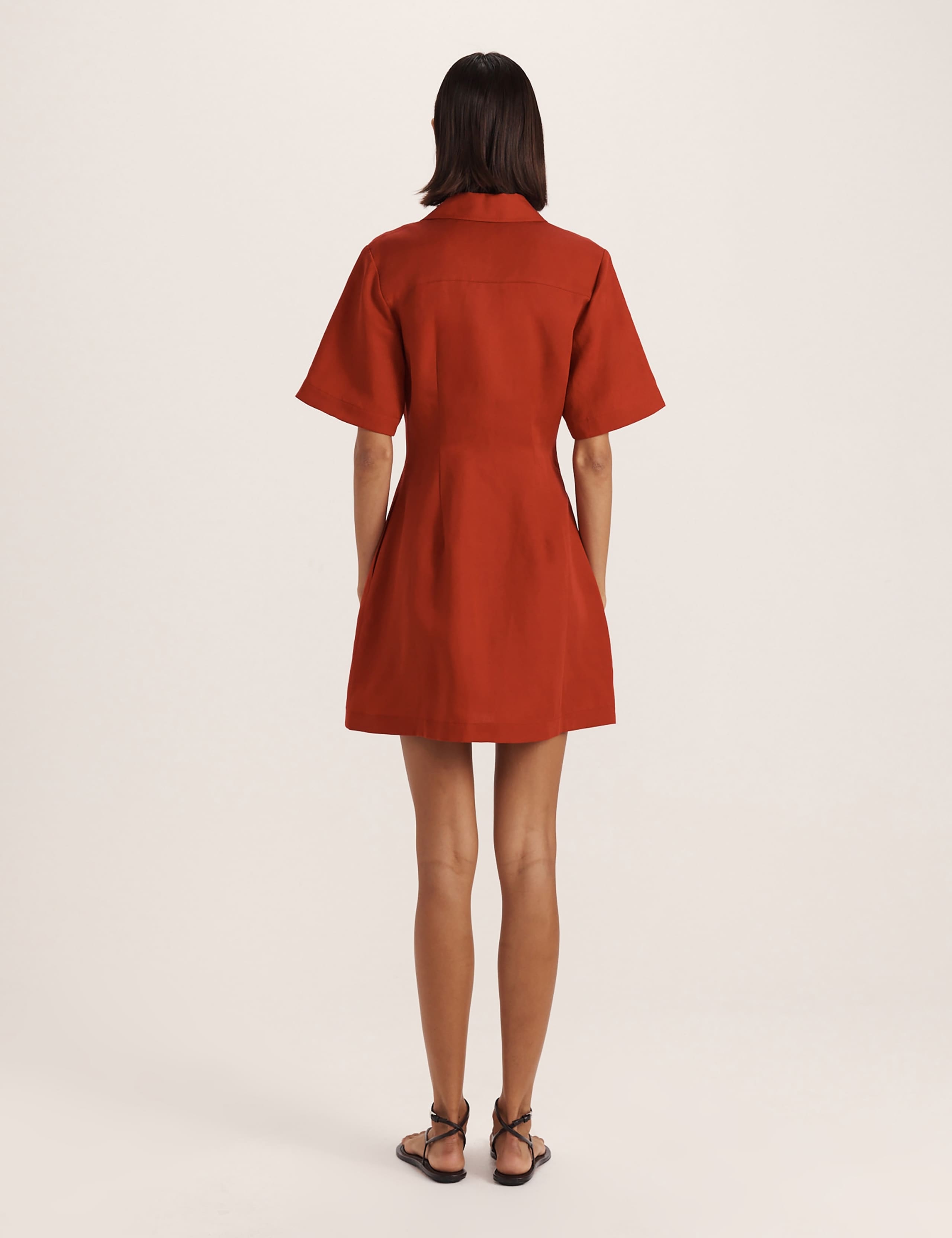 Linen Blend Mini Shirt Dress 5 of 6