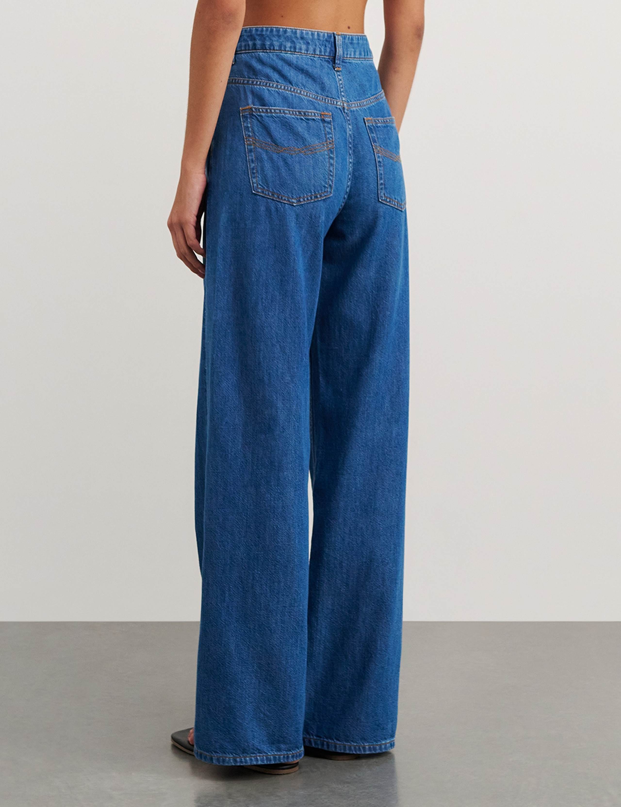 Lyocell Blend Mid Rise Straight Leg Jeans 3 of 5