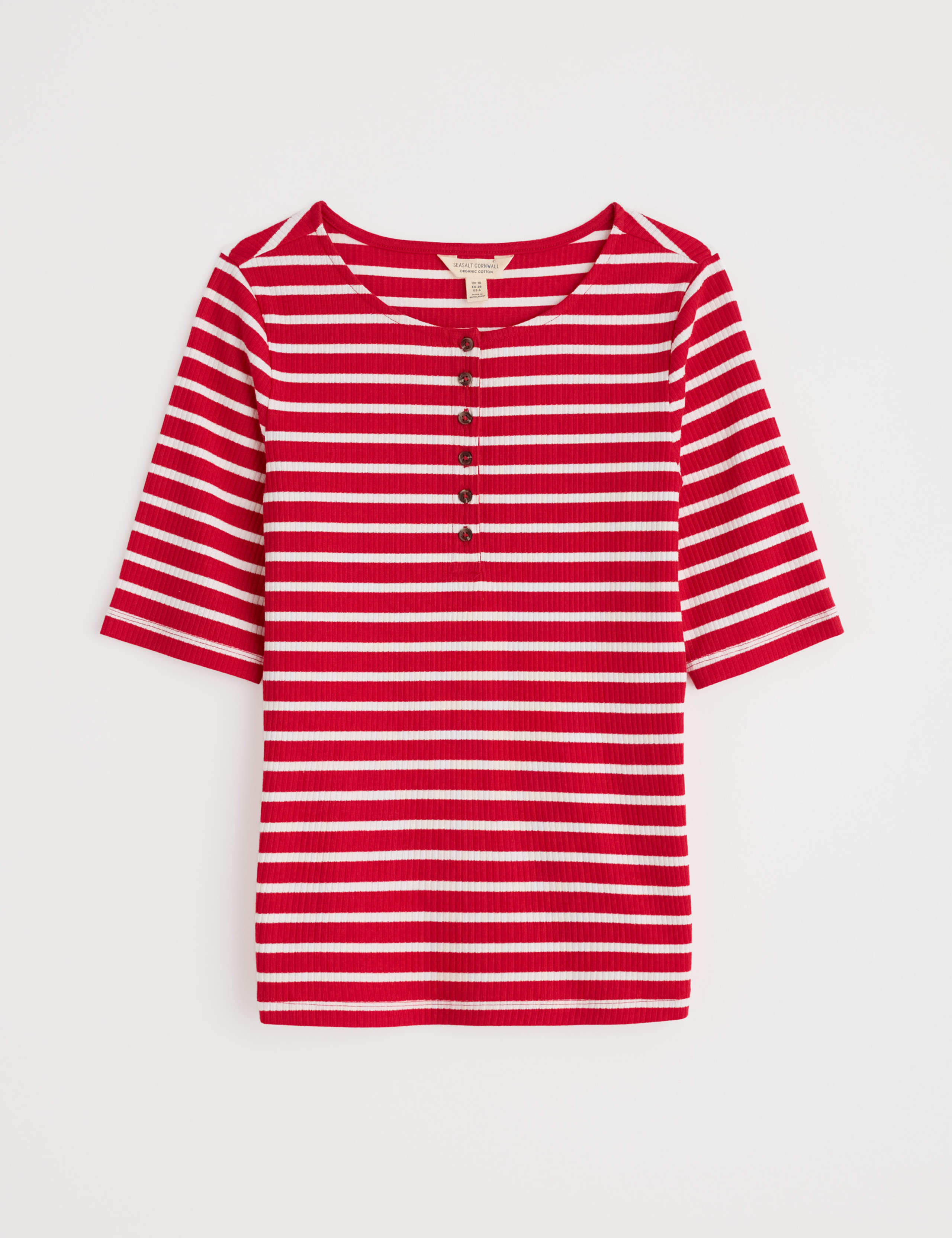 Cotton Rich Striped Scoop Neck Slim Fit Top 2 of 5