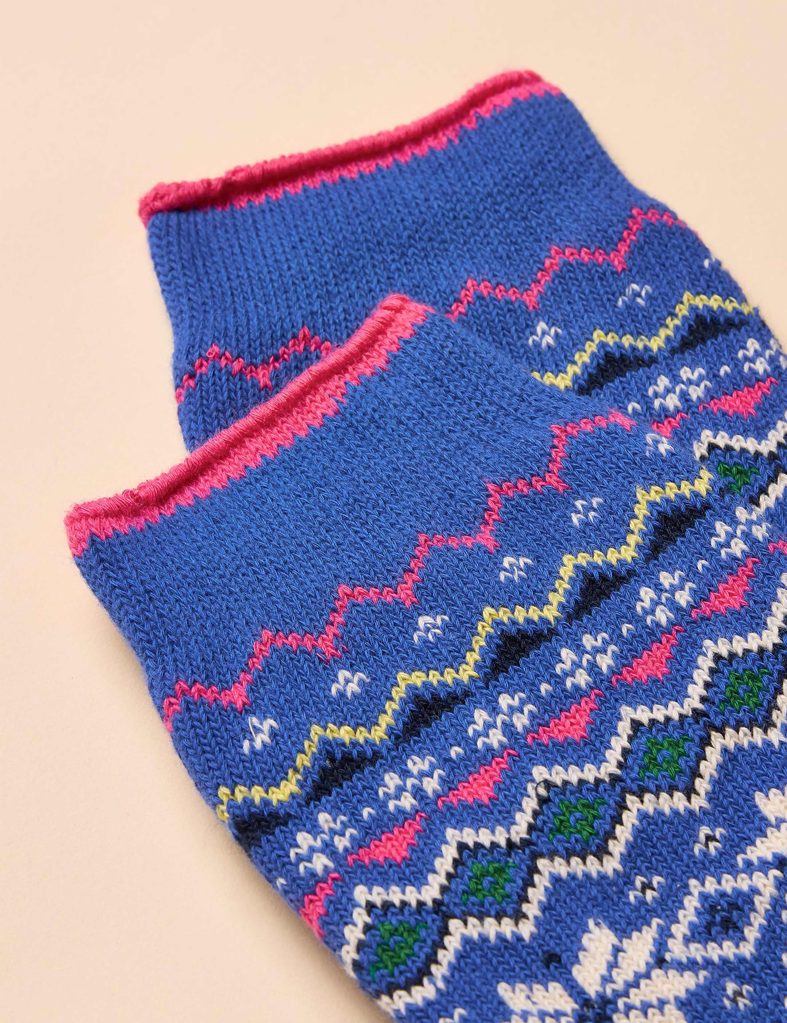 Cotton Rich Fair Isle Ankle High Socks 2 of 3