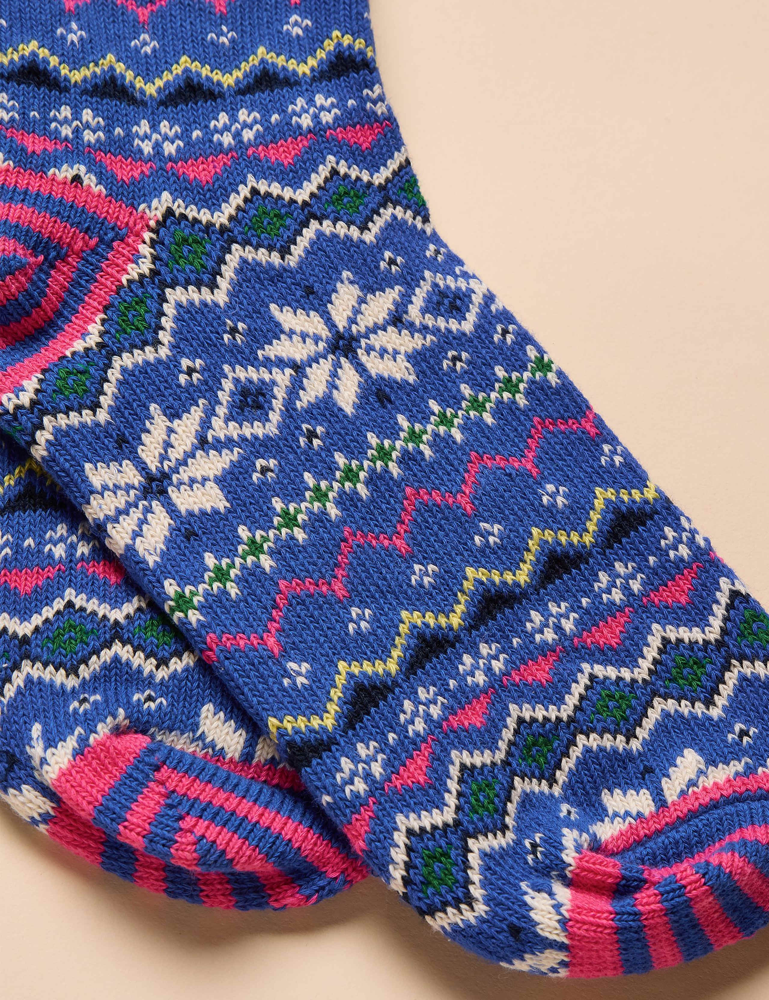Cotton Rich Fair Isle Ankle High Socks 3 of 3