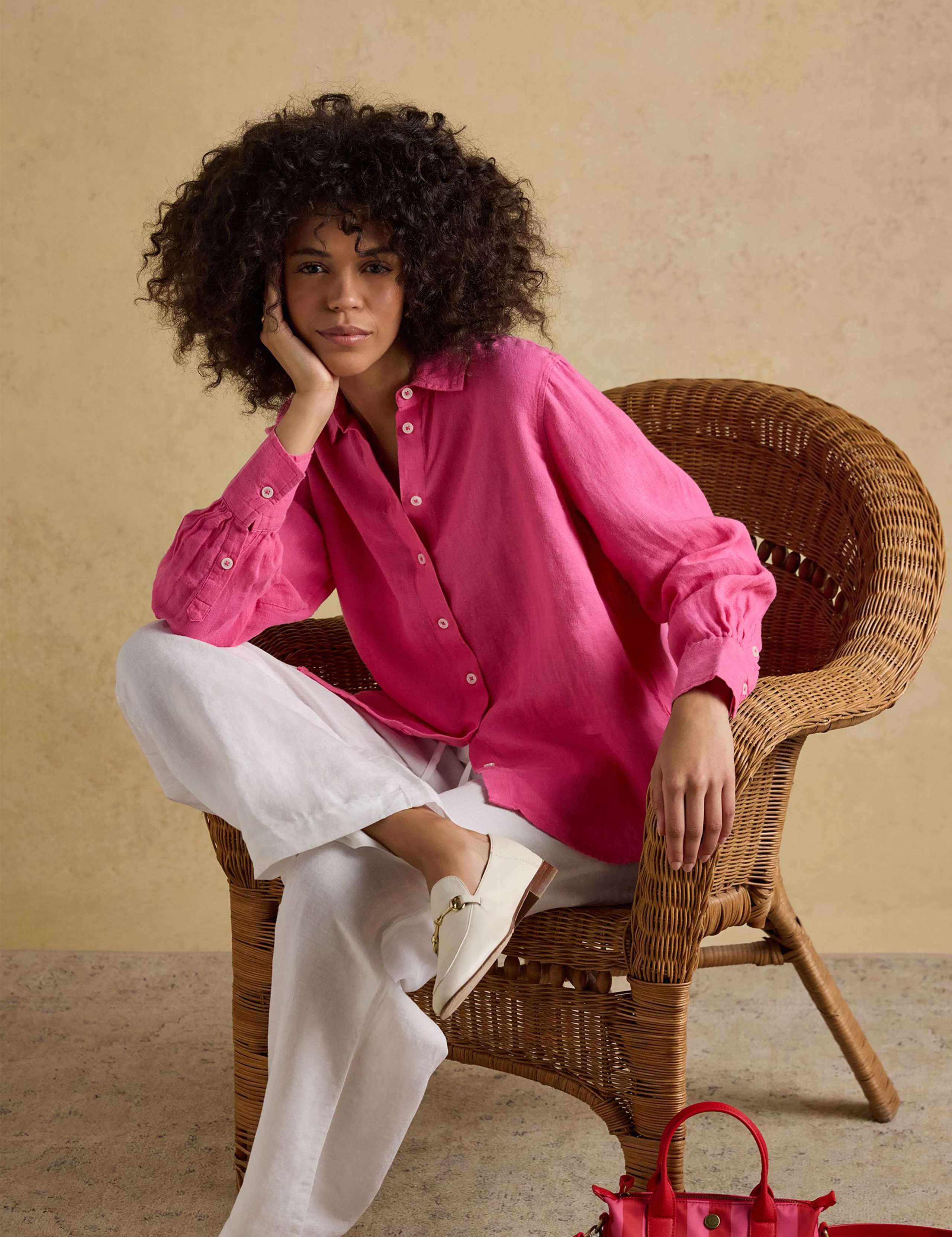 Pure Linen Collared Button Through Shirt 4 of 7