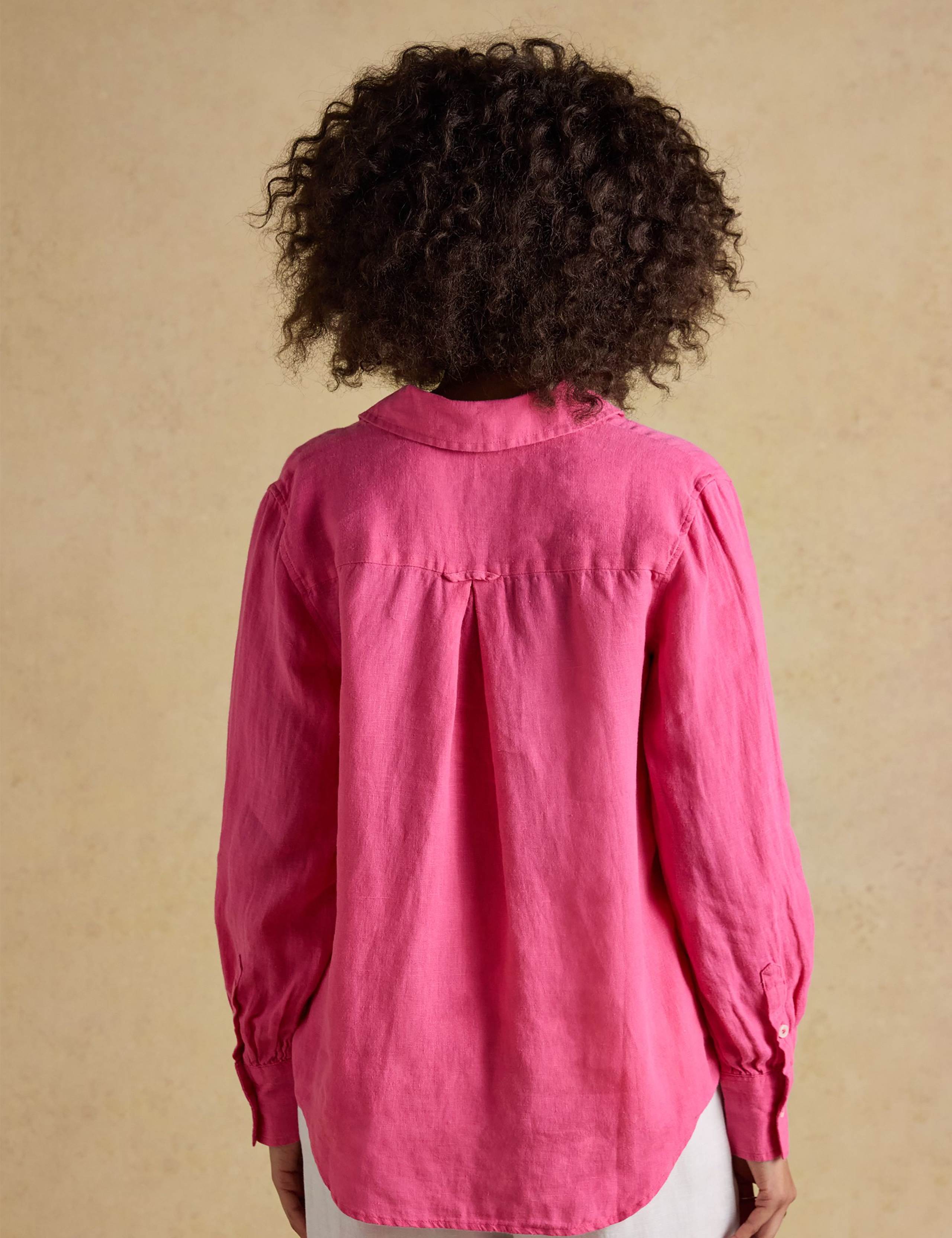 Pure Linen Collared Button Through Shirt 5 of 7