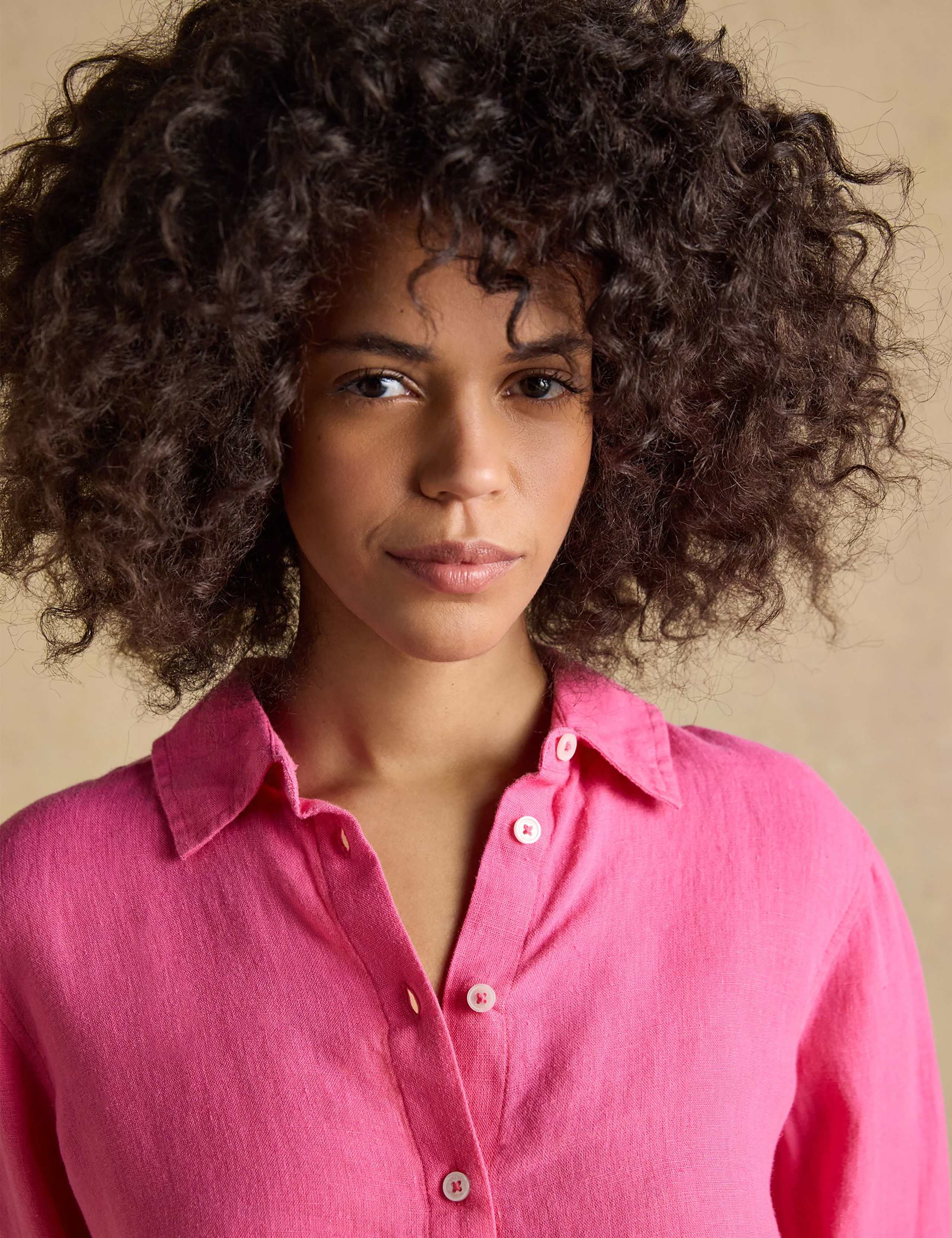 Pure Linen Collared Button Through Shirt 6 of 7