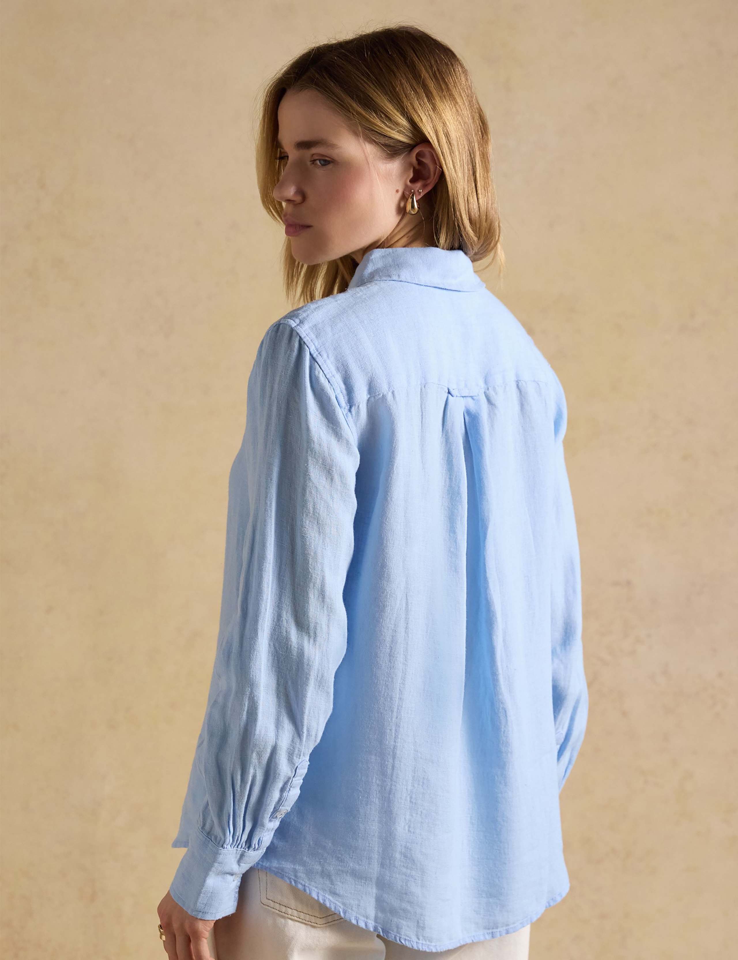 Pure Linen Collared Button Through Shirt 4 of 7