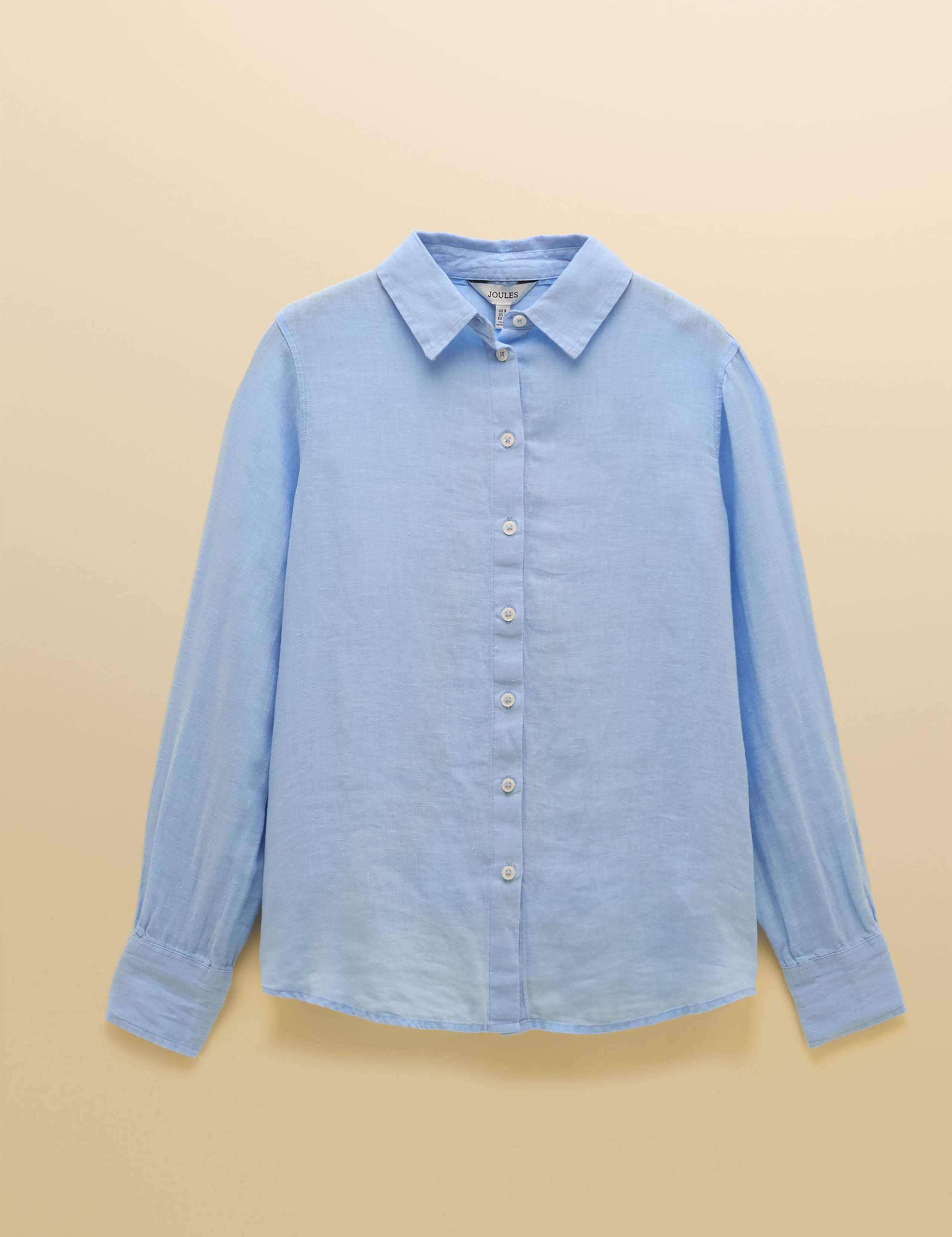 Pure Linen Collared Button Through Shirt 2 of 7