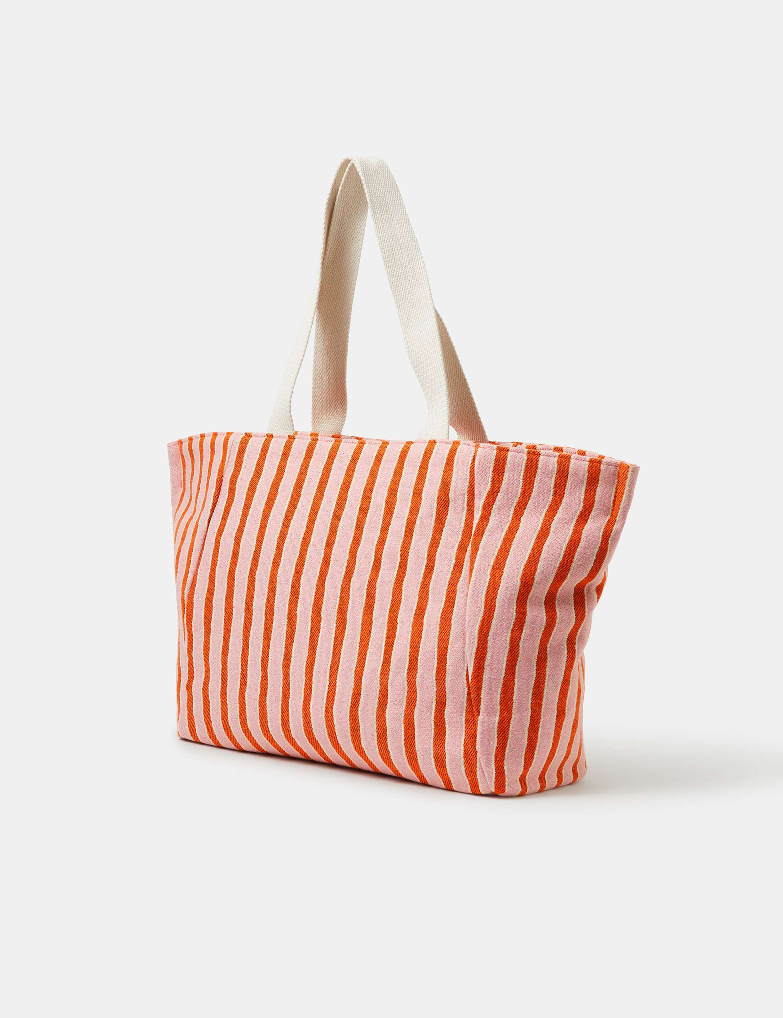 Slogan Striped Beach Tote Bag 3 of 5