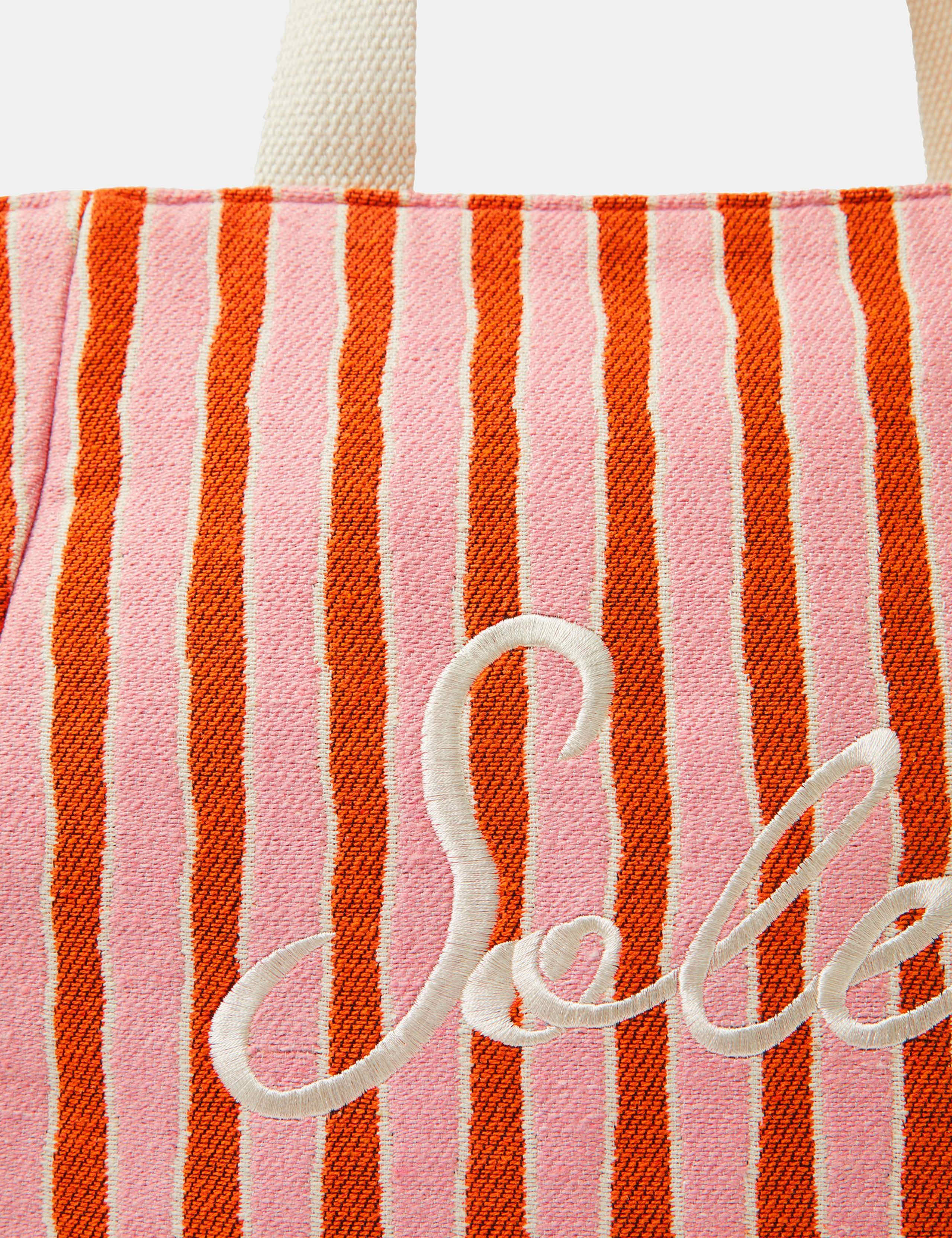 Slogan Striped Beach Tote Bag 4 of 5