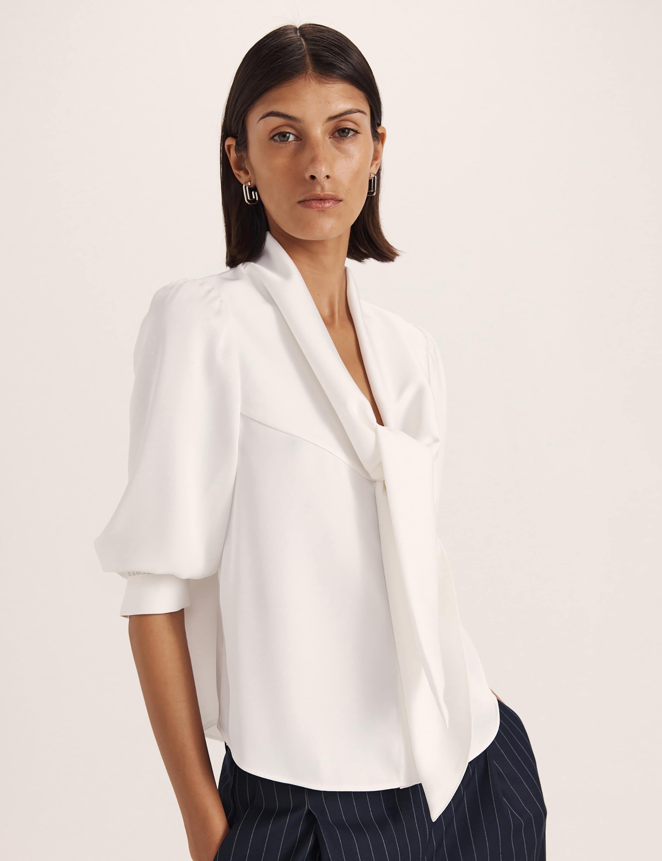 Tie Neck Blouse 1 of 8