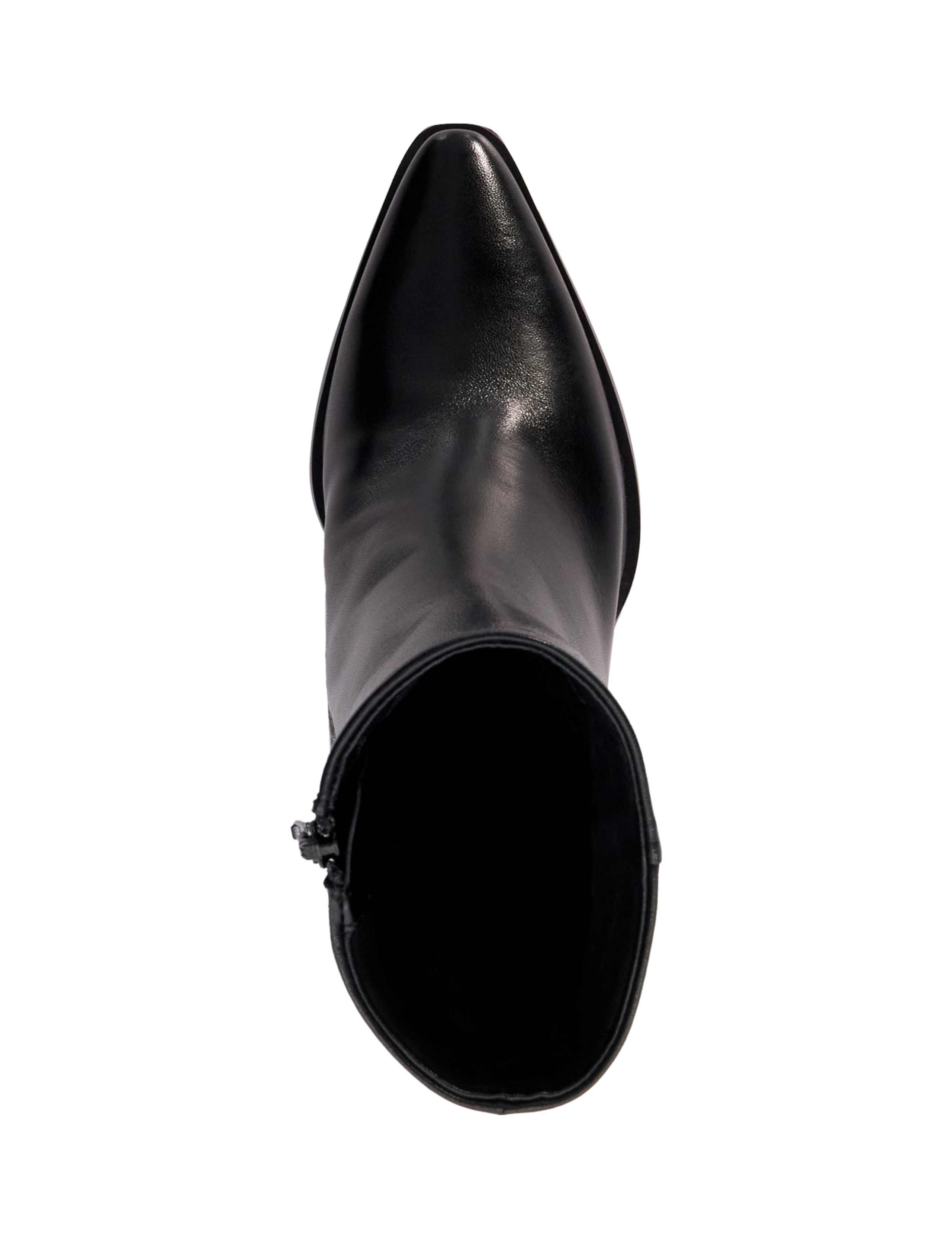 Leather Block Heel Pointed Ankle Boots 3 of 4