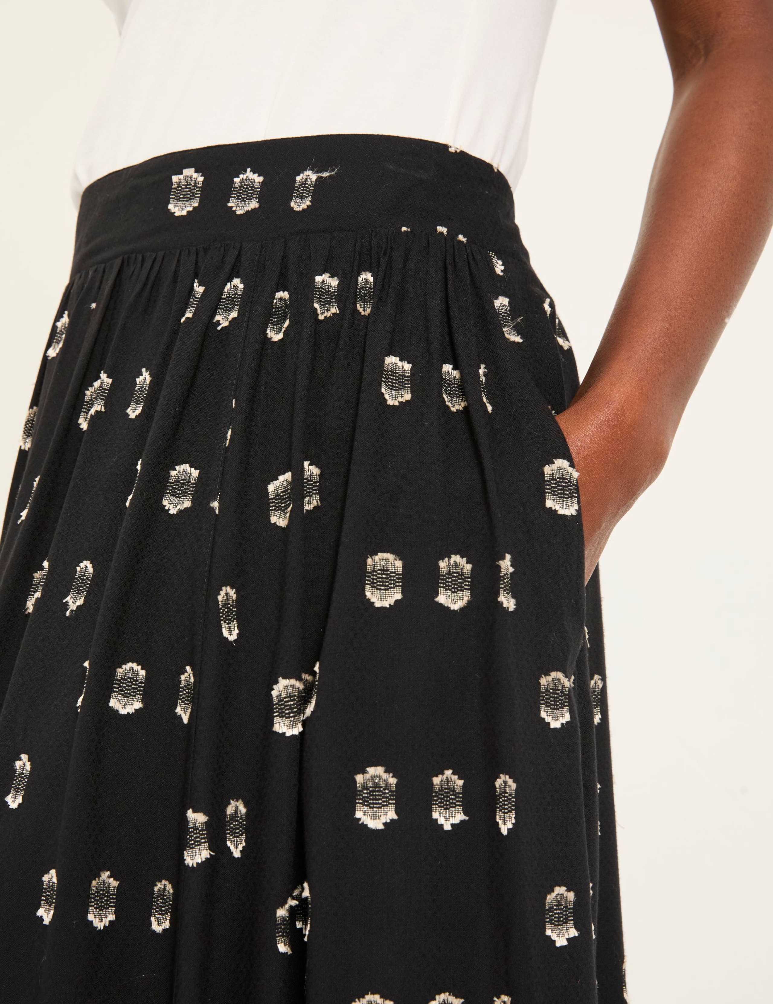 Metallic Print Midi A-Line Skirt 3 of 6