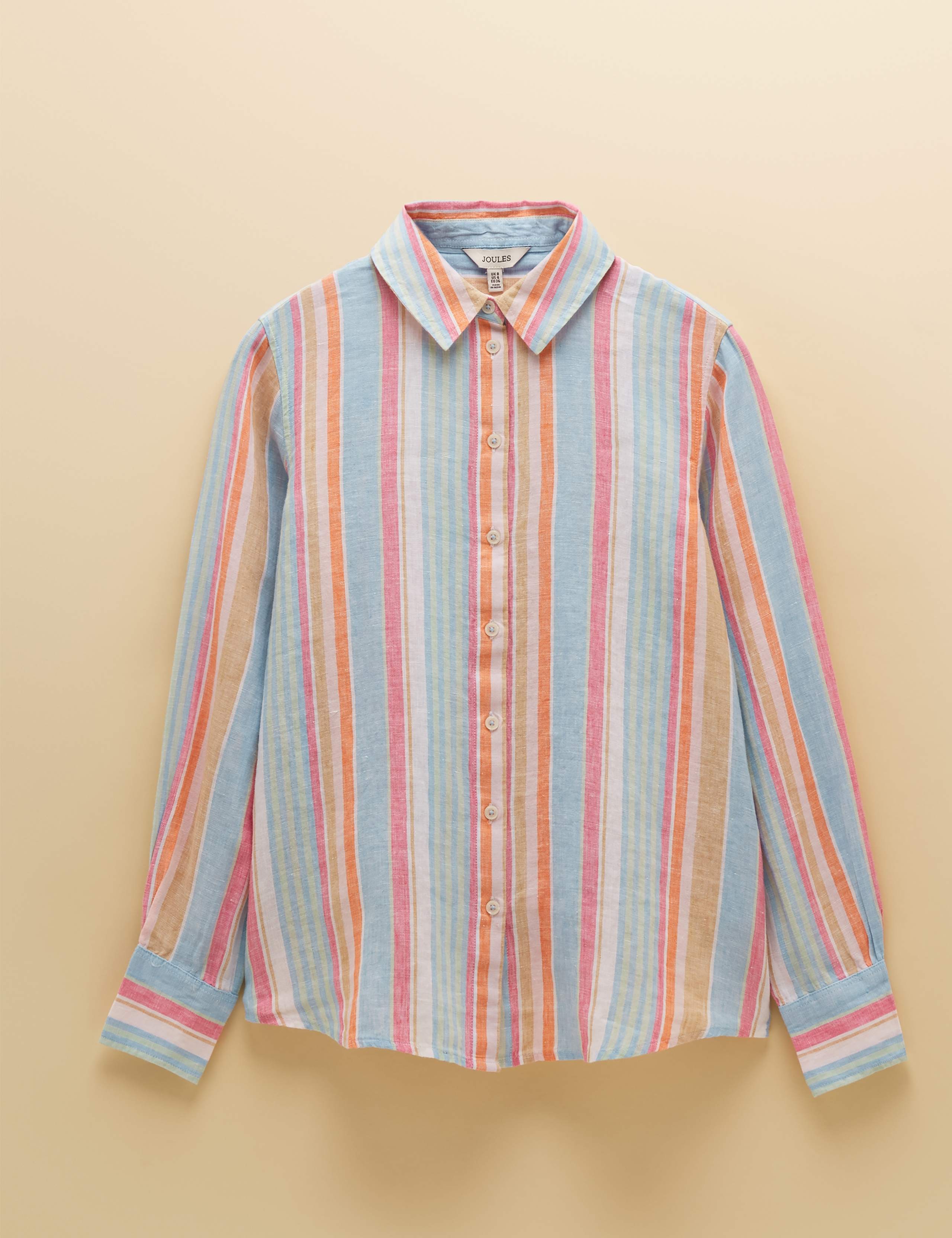 Pure Linen Striped Collared Shirt 2 of 6