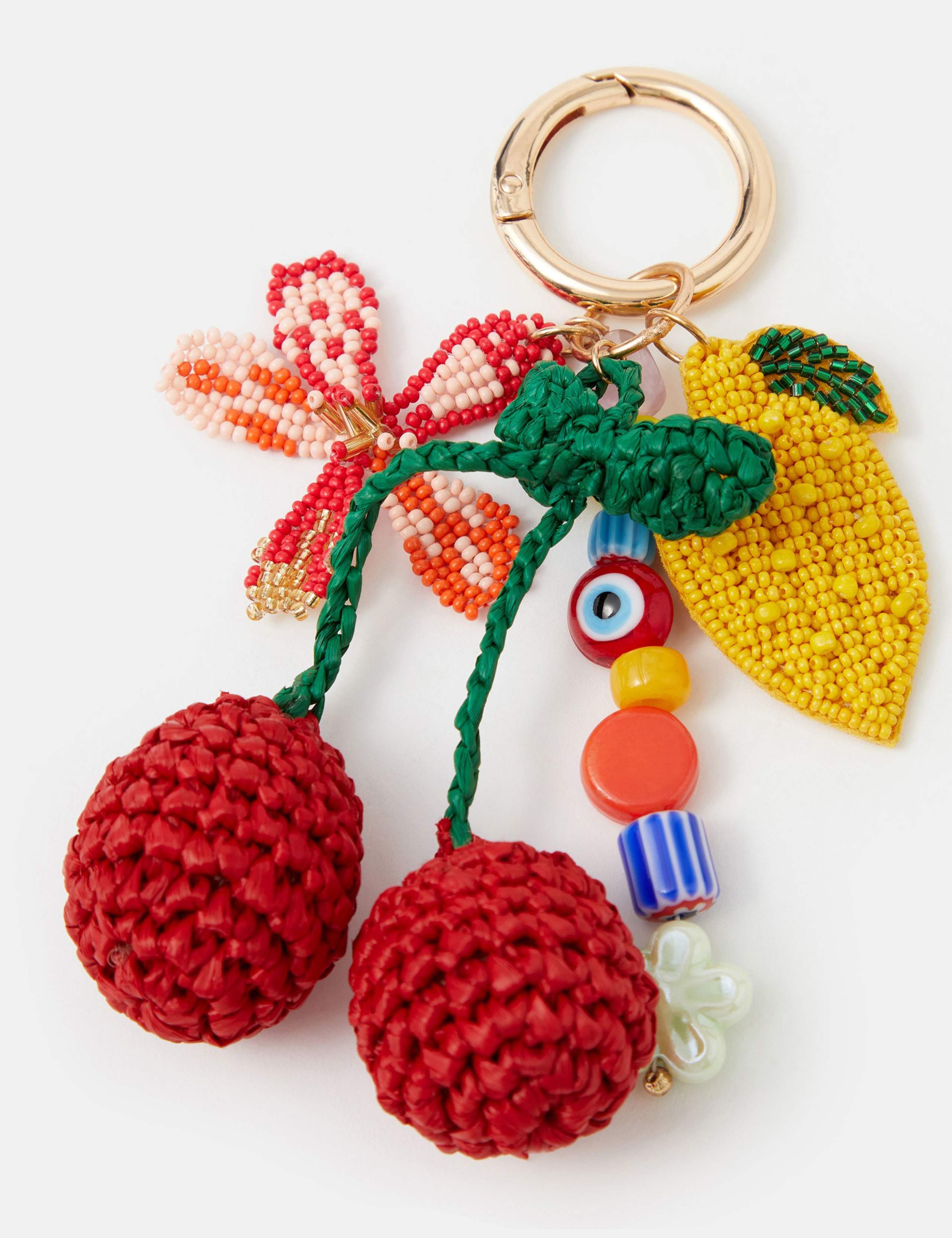 Fruit Floral Beaded Bag Charm Keyring 2 of 3
