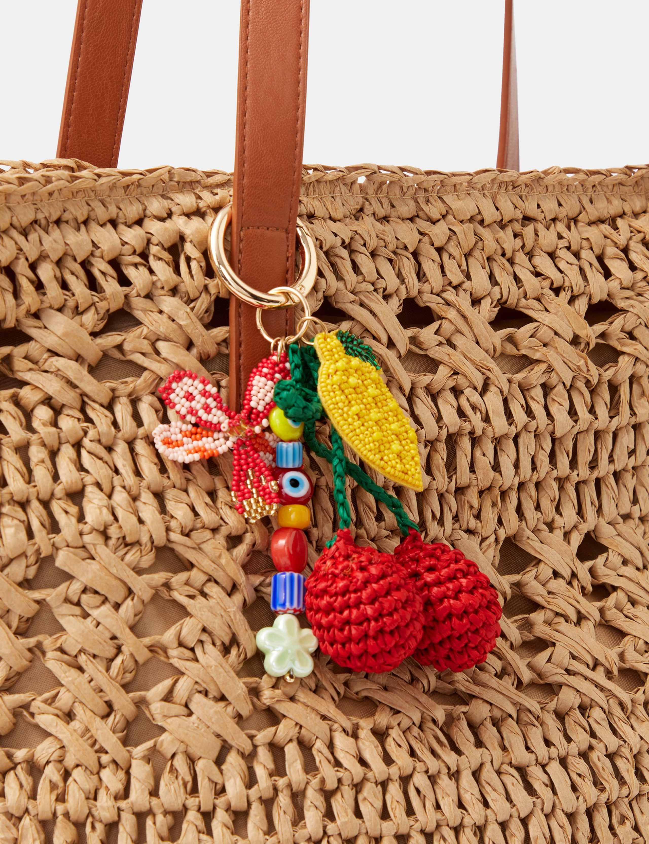 Fruit Floral Beaded Bag Charm Keyring 3 of 3