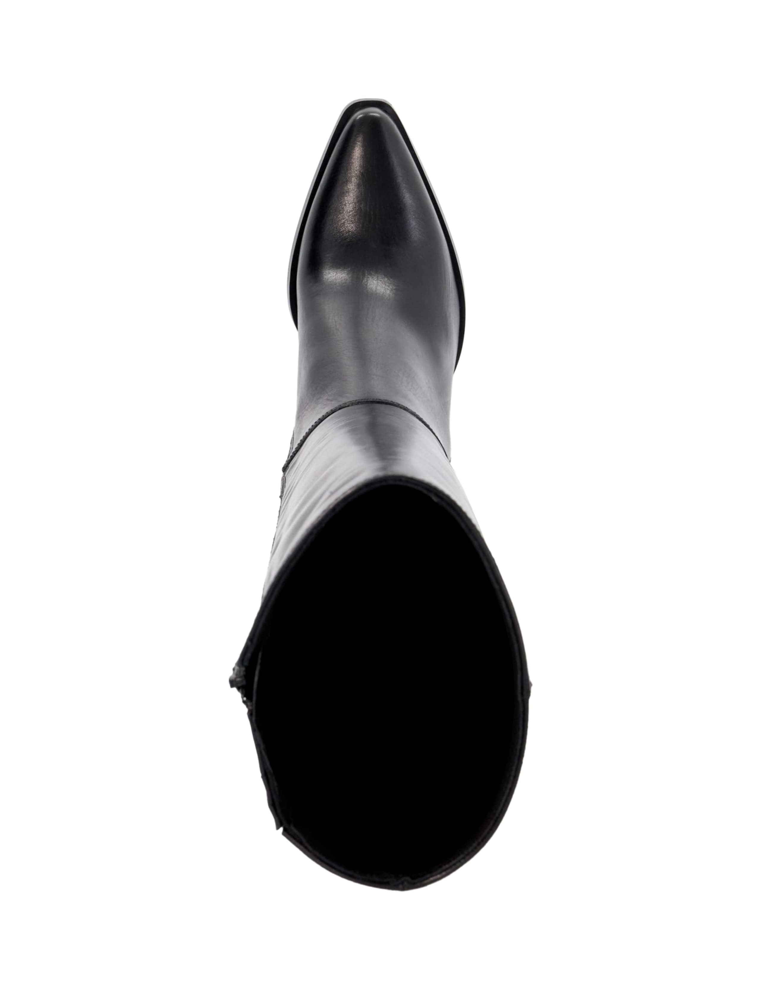 Leather Block Heel Pointed Knee High Boots 2 of 4
