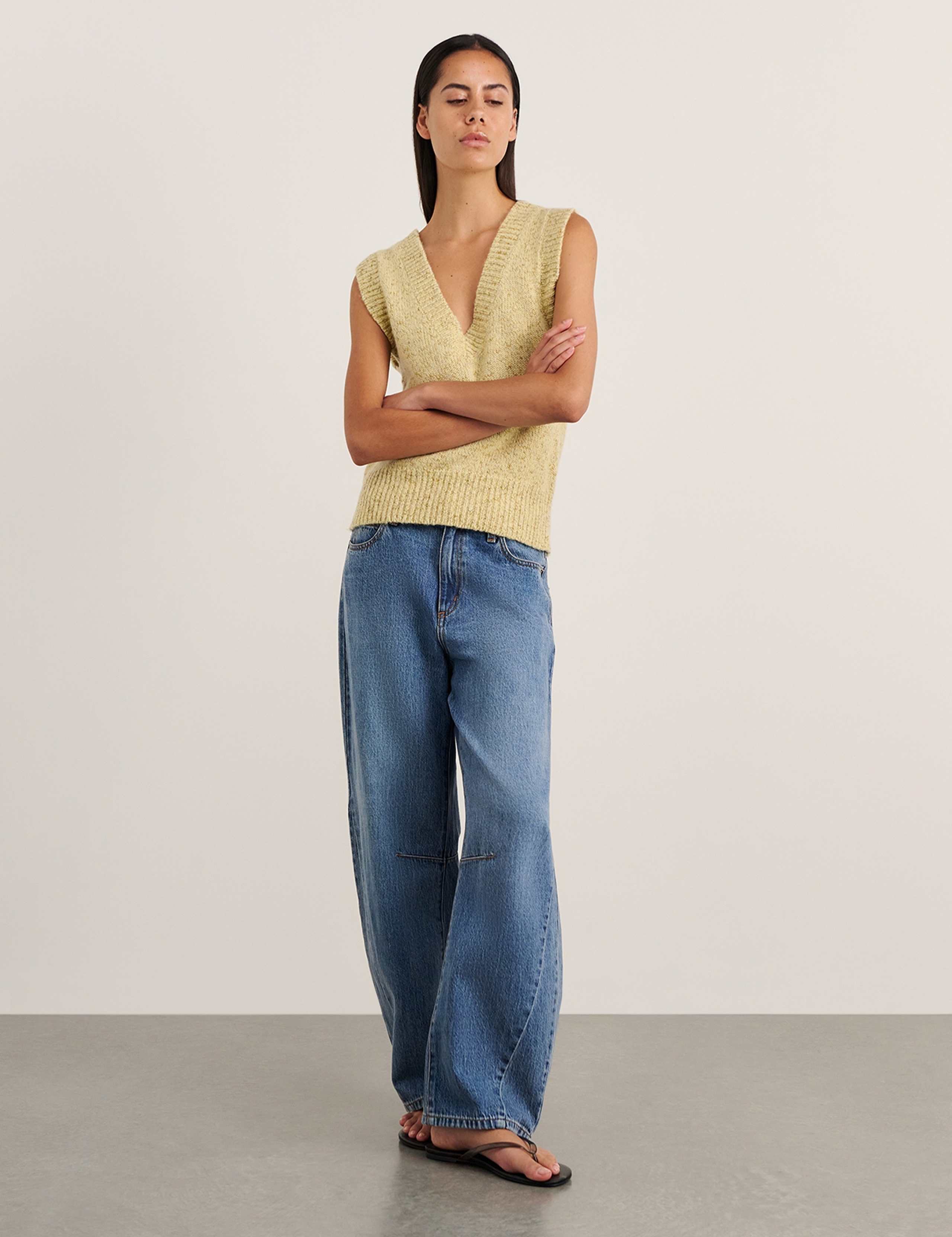 Wool Rich V Neck Knitted Vest 1 of 5